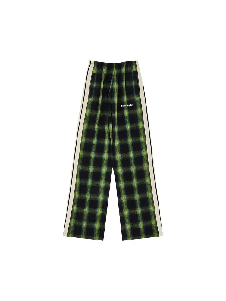 Брюки Palm Angels Classic Logo Check Loose Pants Green/Off White — изображение 1 из 3, зеленый/белый