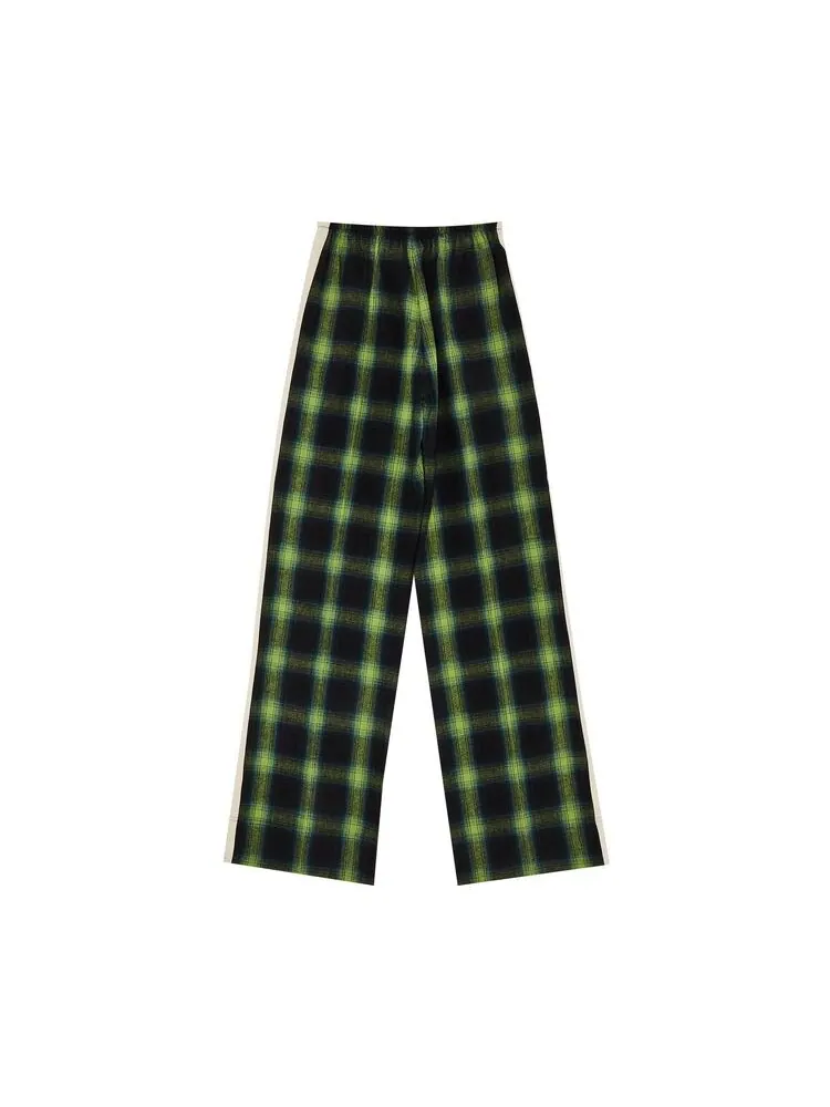 Брюки Palm Angels Classic Logo Check Loose Pants Green/Off White — изображение 2 из 3, зеленый/белый