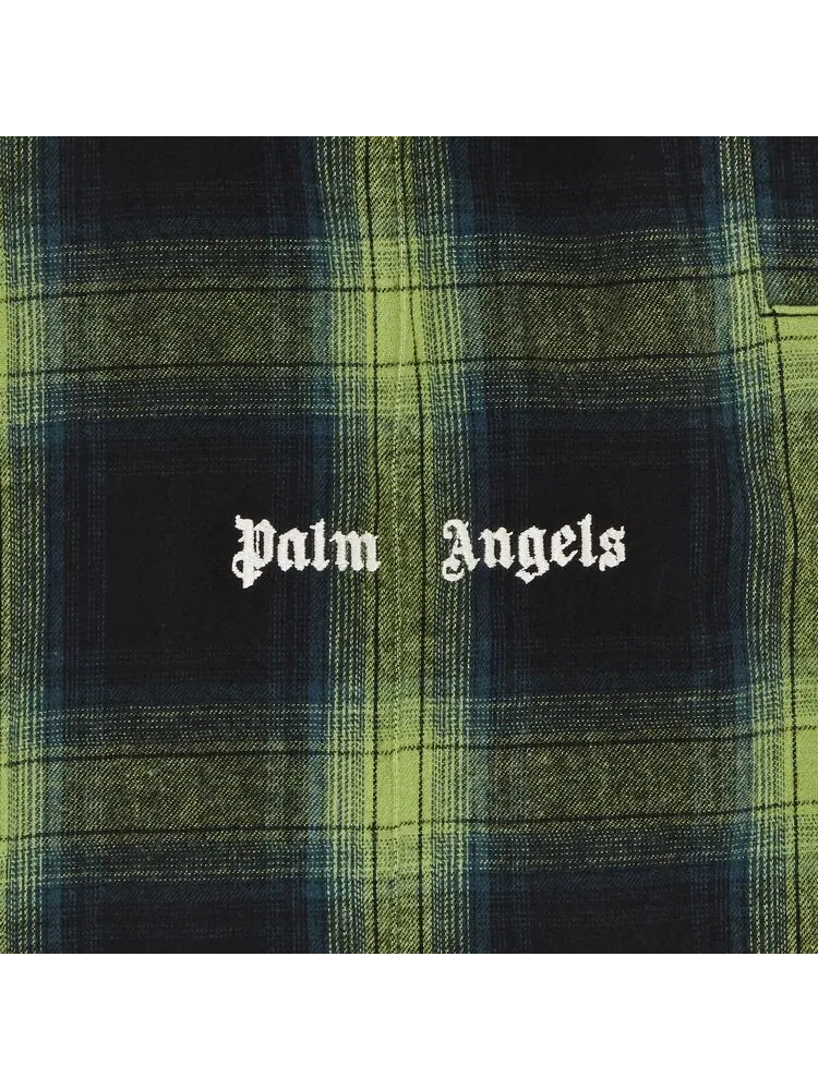 Брюки Palm Angels Classic Logo Check Loose Pants Green/Off White — изображение 3 из 3, зеленый/белый