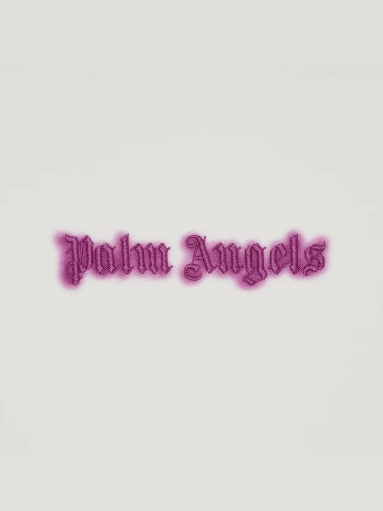 Футболка Palm Angels Neon Logo Tee Dress Off White/Fuschia — изображение 3 из 3, белый