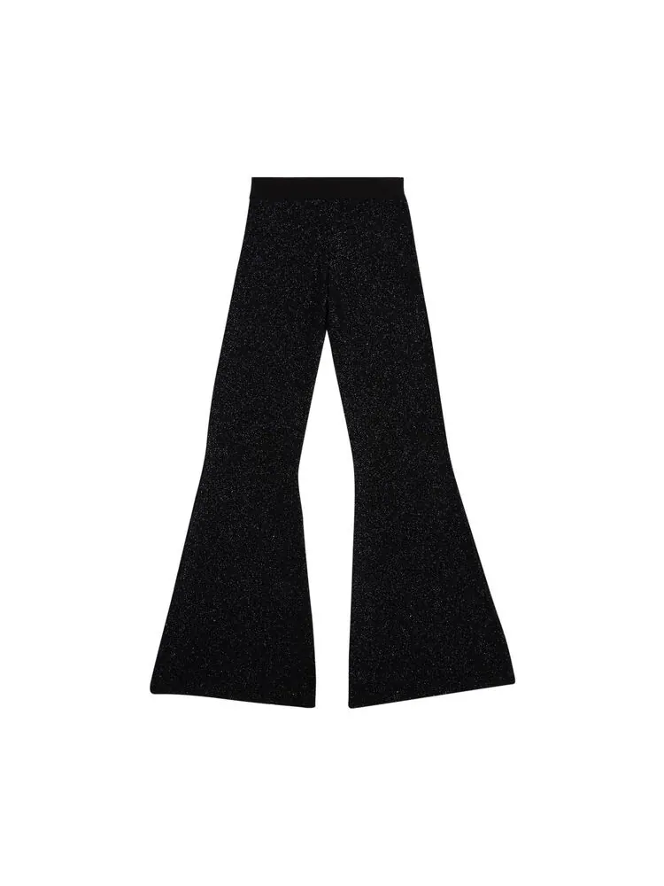 Брюки Palm Angels Logo Tape Lurex Pants Black/Black — изображение 2 из 3, черный/черный
