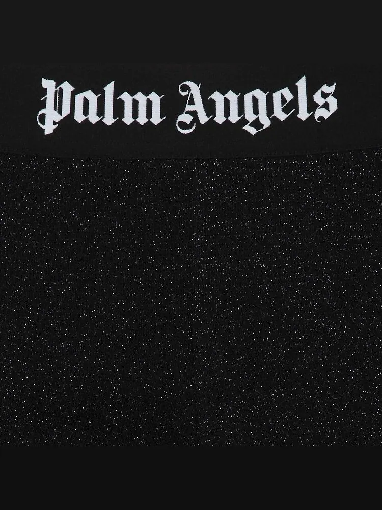 Брюки Palm Angels Logo Tape Lurex Pants Black/Black — изображение 3 из 3, черный/черный