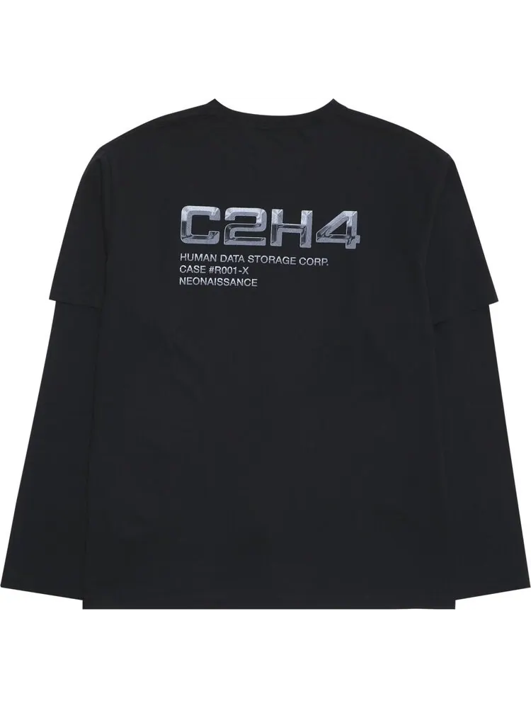 Футболка C2H4 Double Layered Long-Sleeve T-shirt 'Black' — изображение 2 из 3, черный