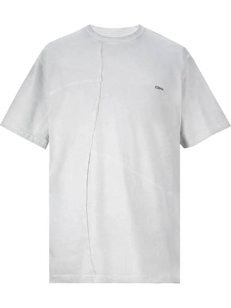 Футболка C2H4 Crooked Panelled T-Shirt 'Forest Grey' — серый