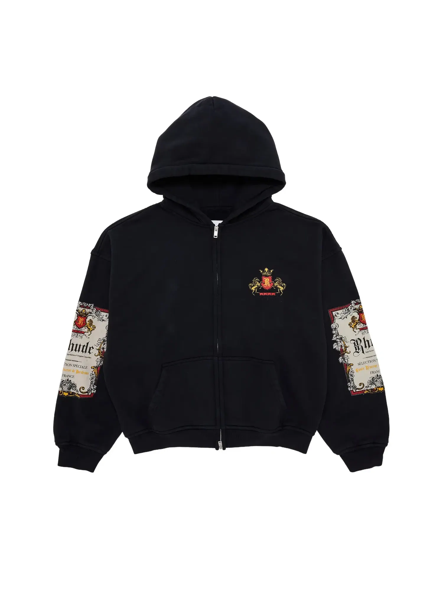 Худи на молнии Rhude Bordeaux Reserve — изображение 1 из 3, черный/белый/красный