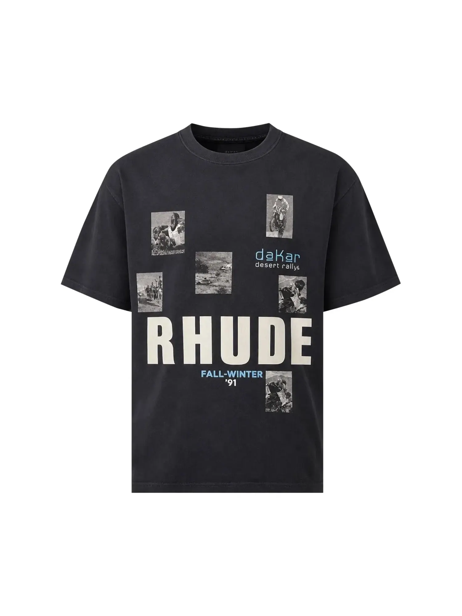 Футболка Rhude Winter 91 Rallye Tee — изображение 1 из 1, черный/белый