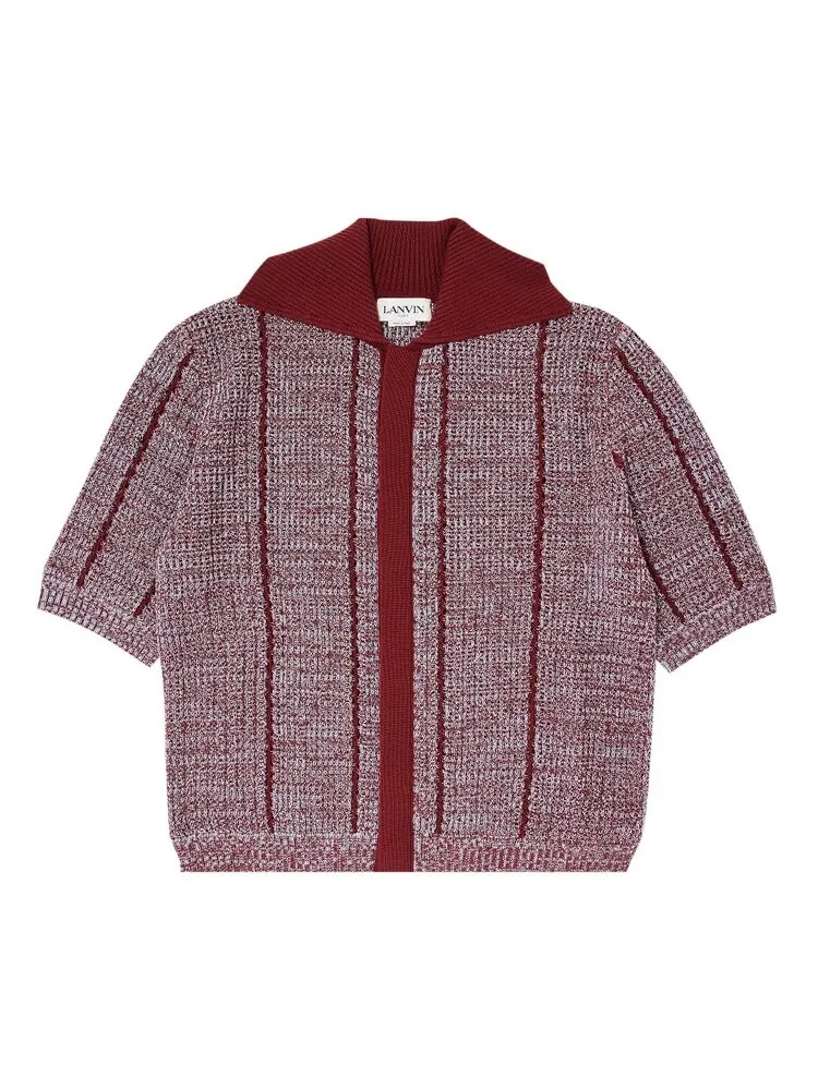 Поло Lanvin Lace Knit Button Up 'Red/Multicolor' — изображение 1 из 3, красный