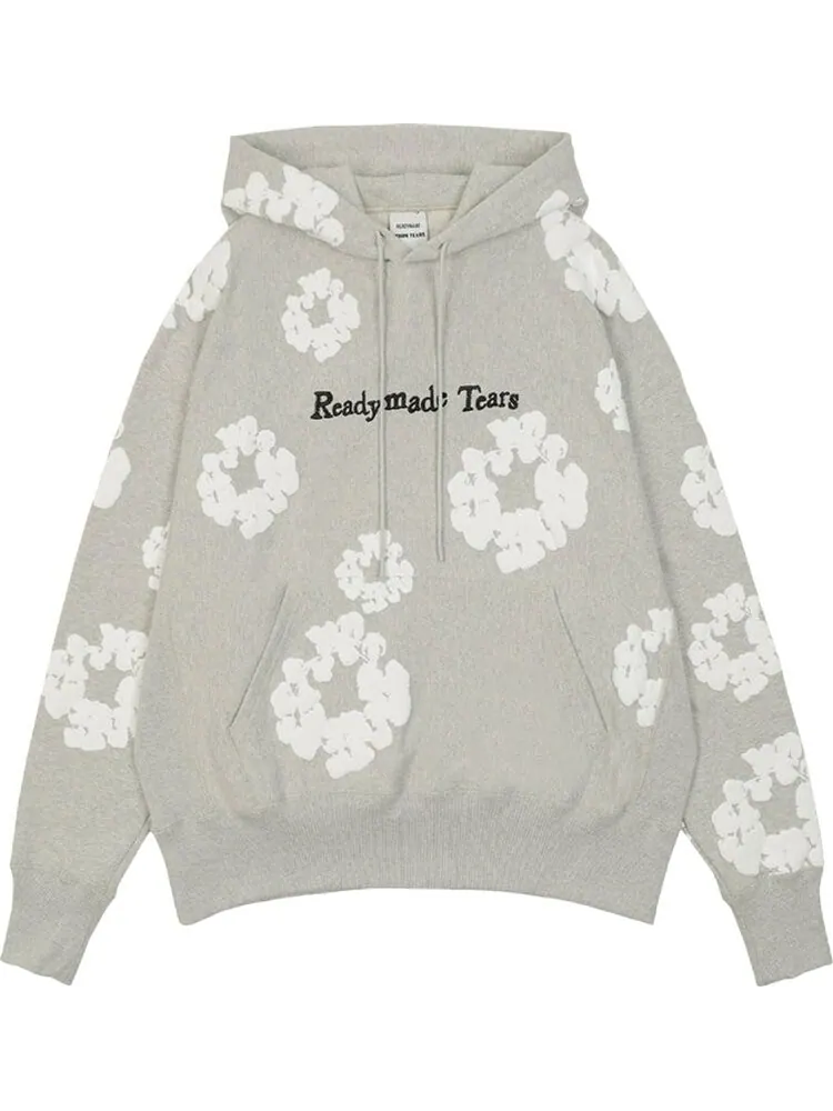 Худи READYMADE x Denim Tears Cotton Wreath Hoodie 'Gray/White' — изображение 1 из 2, серый