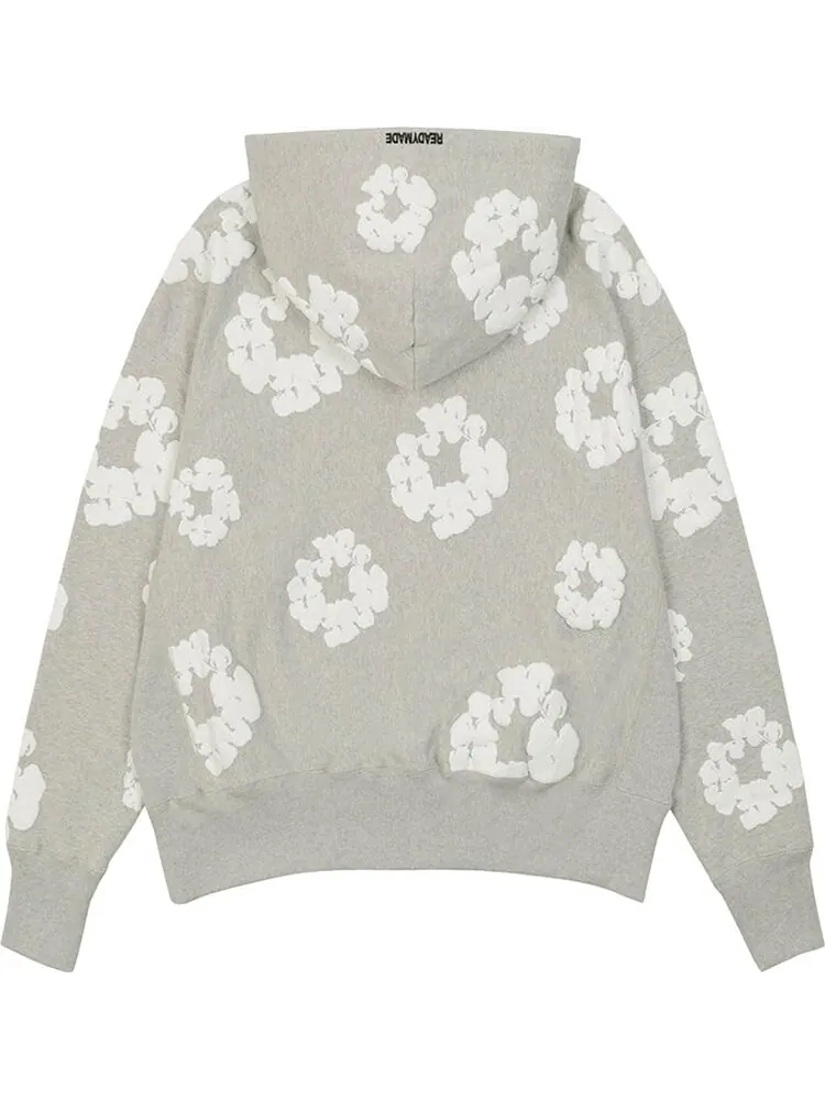 Худи READYMADE x Denim Tears Cotton Wreath Hoodie 'Gray/White' — изображение 2 из 2, серый