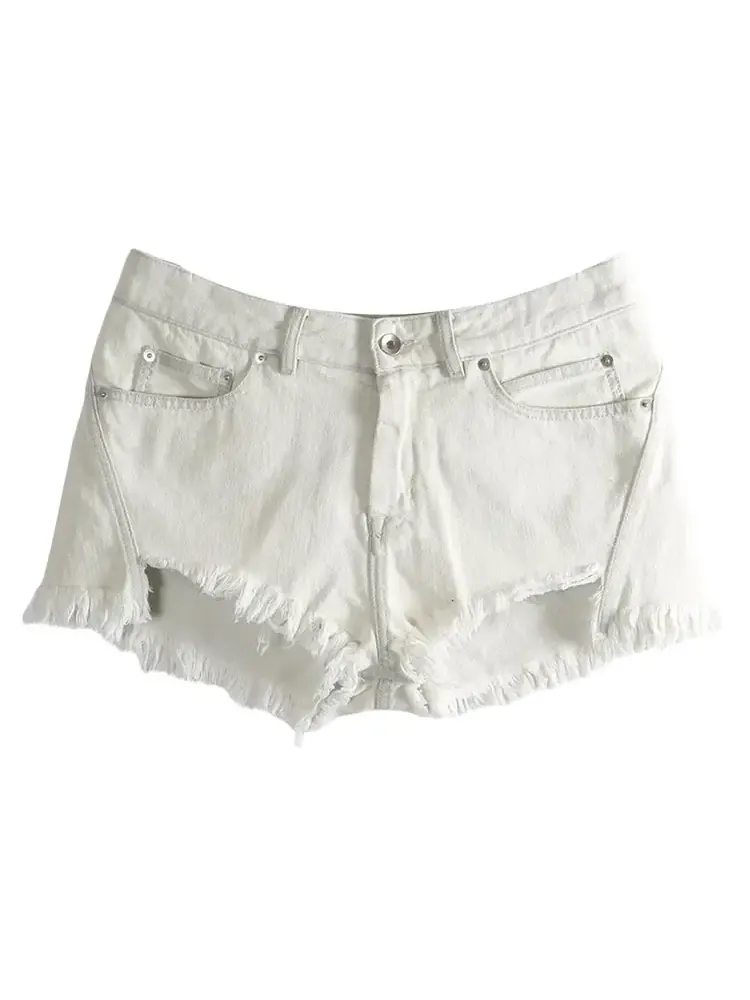 Шорты Rick Owens In Denim Bias Cutoff Shorts 'Milk Wash'