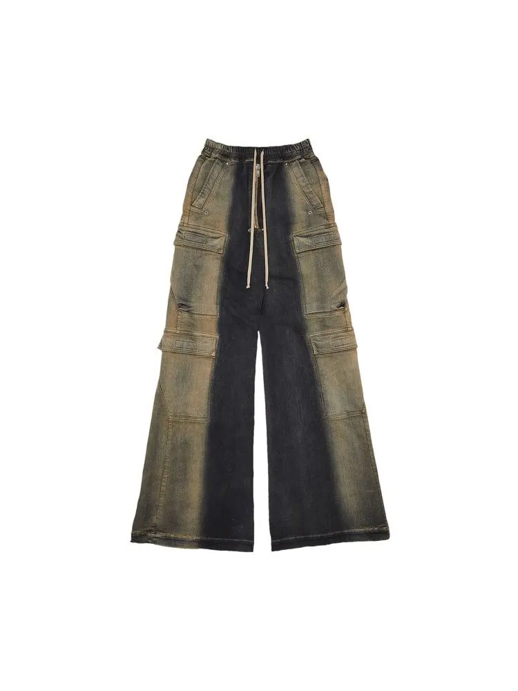 Брюки Rick Owens Jumbo Denim Double Cargo, Mineral Pearl Degrade