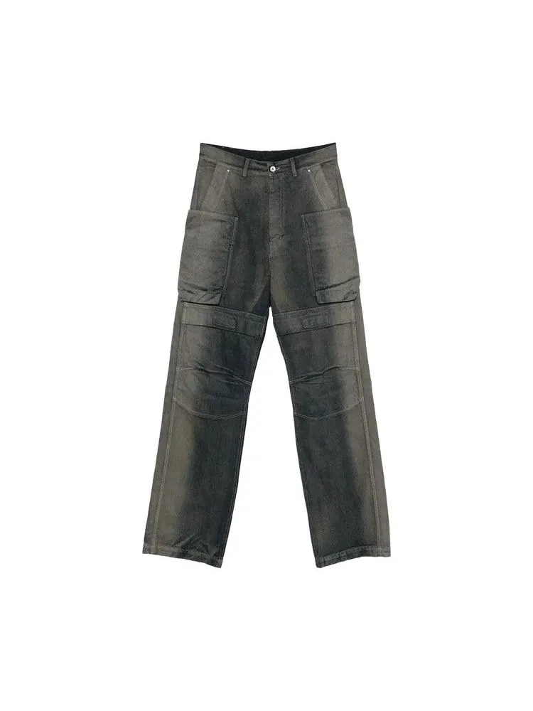 Брюки Rick Owens Pantaloni In Denim Stefan Cargo Jeans, Darkdust Degrade