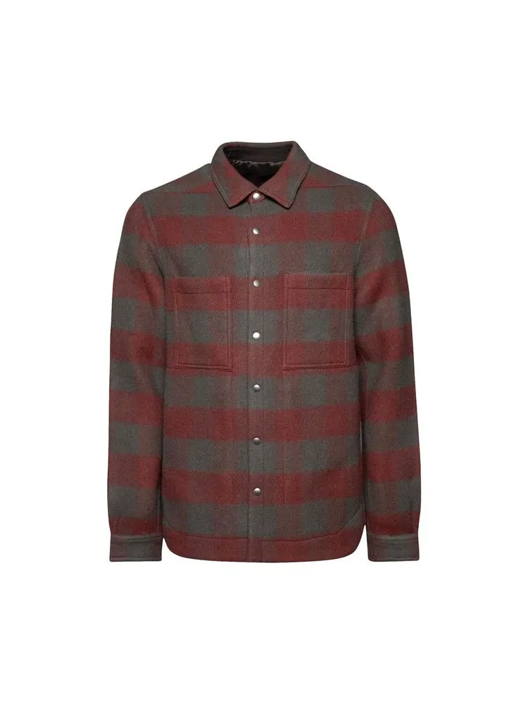 Топ Rick Owens Wool Jumbo Plaid Outershirt, Rosewood Plaid