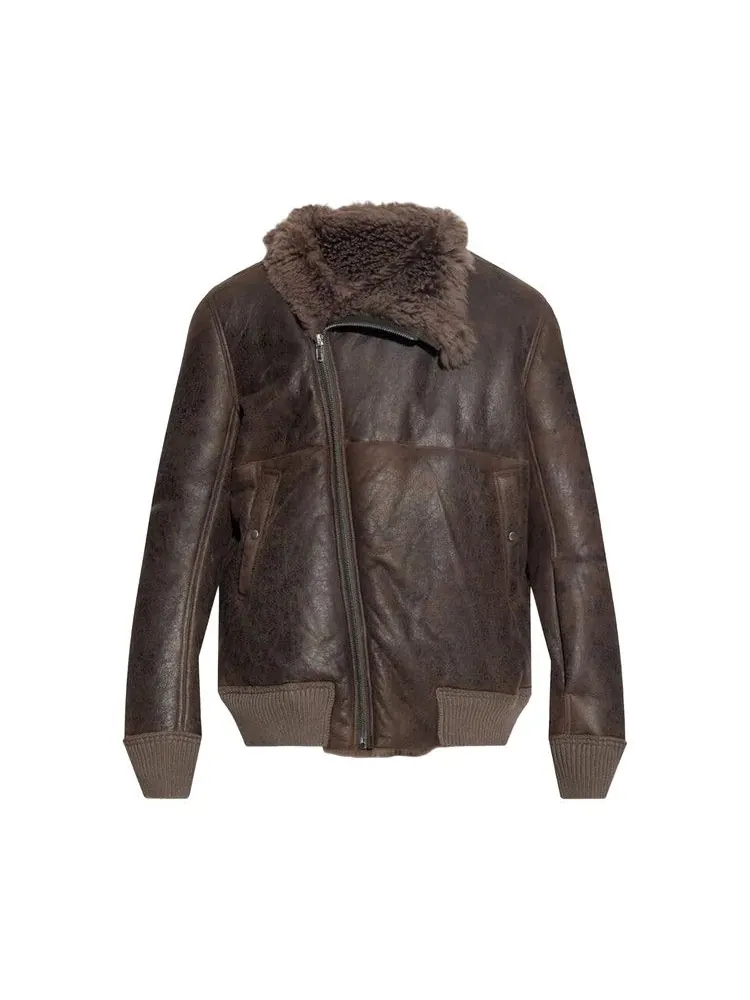 Куртка Rick Owens Bomber In Montone Hollywood Flight Jacket, Darkdust