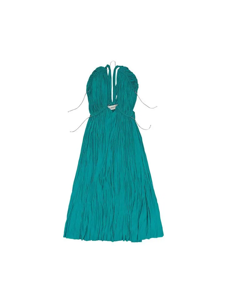 Платье Lanvin Long Pleated Dress — изображение 1 из 1, аквамарин