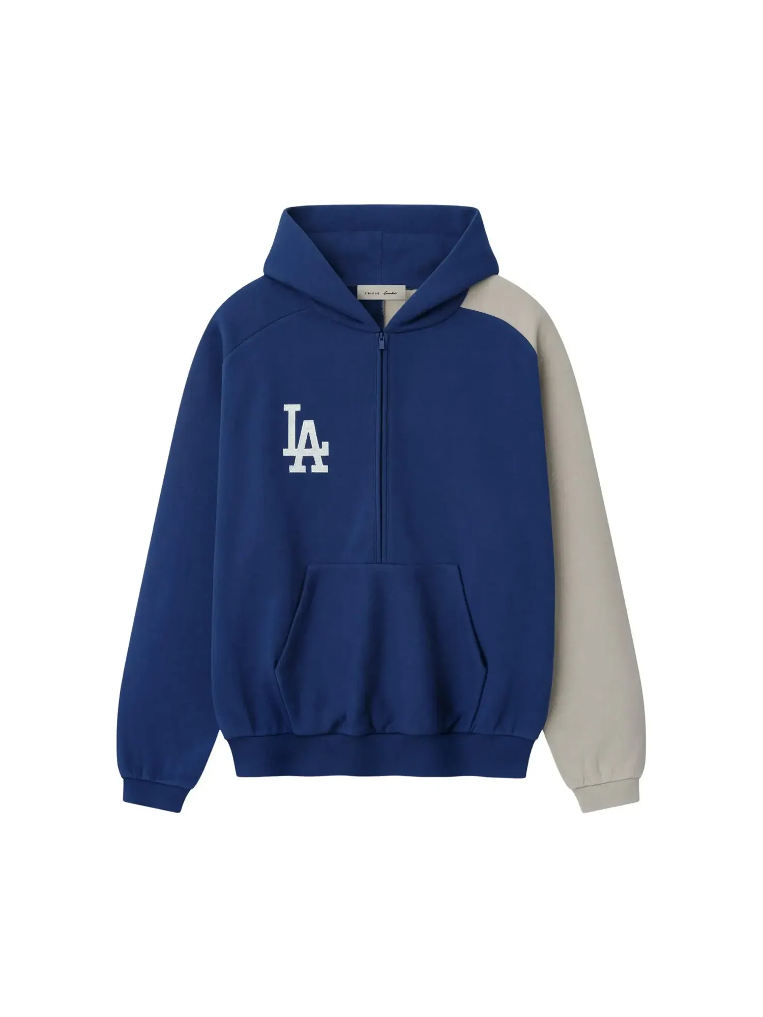 Спортивная толстовка Fear of God Essentials Dodgers с рукавами реглан и застежкой-молнией до середины груди, синий