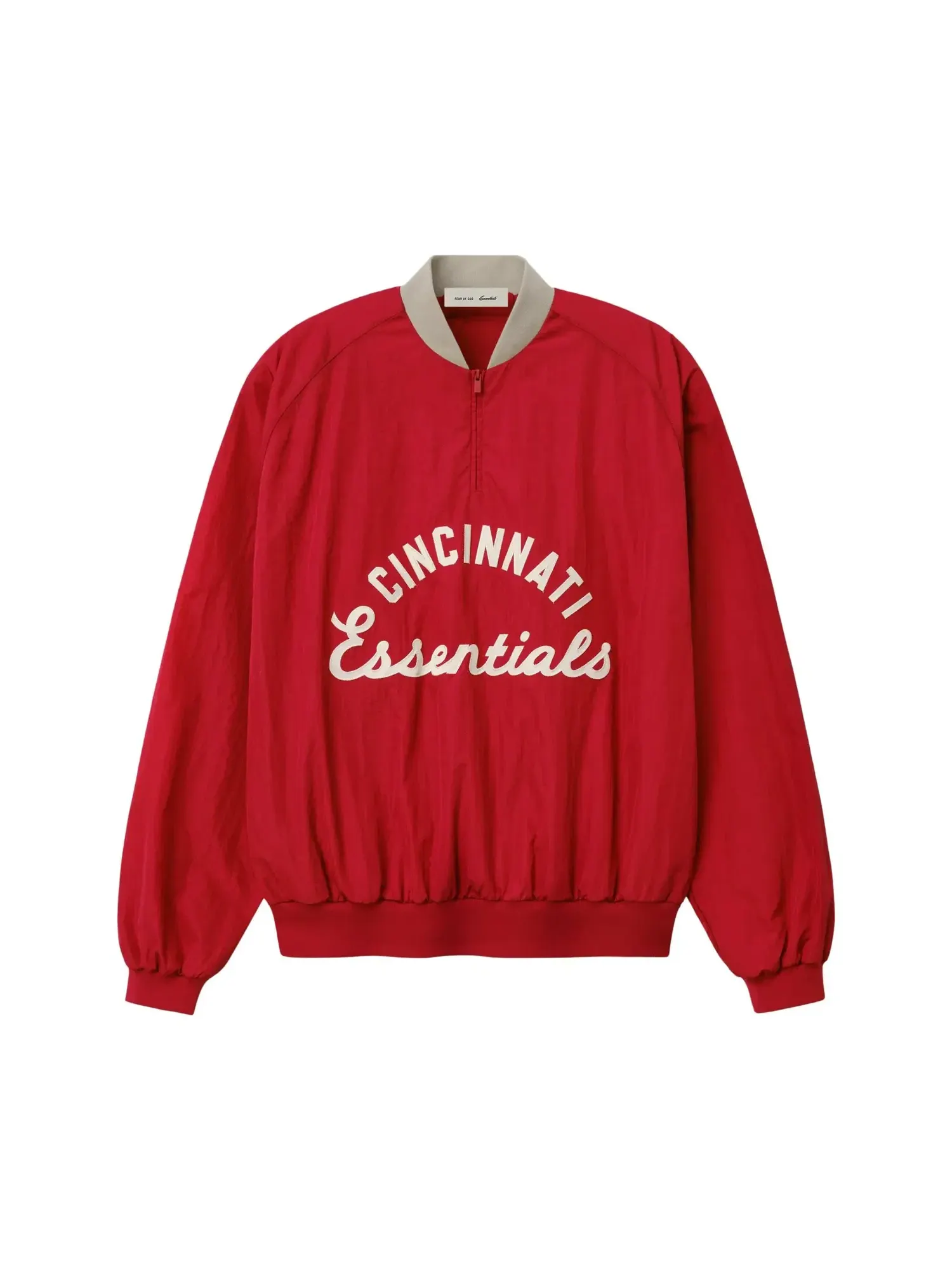 Пуловер Fear of God Essentials Reds с половинной молнией — изображение 1 из 2, красный