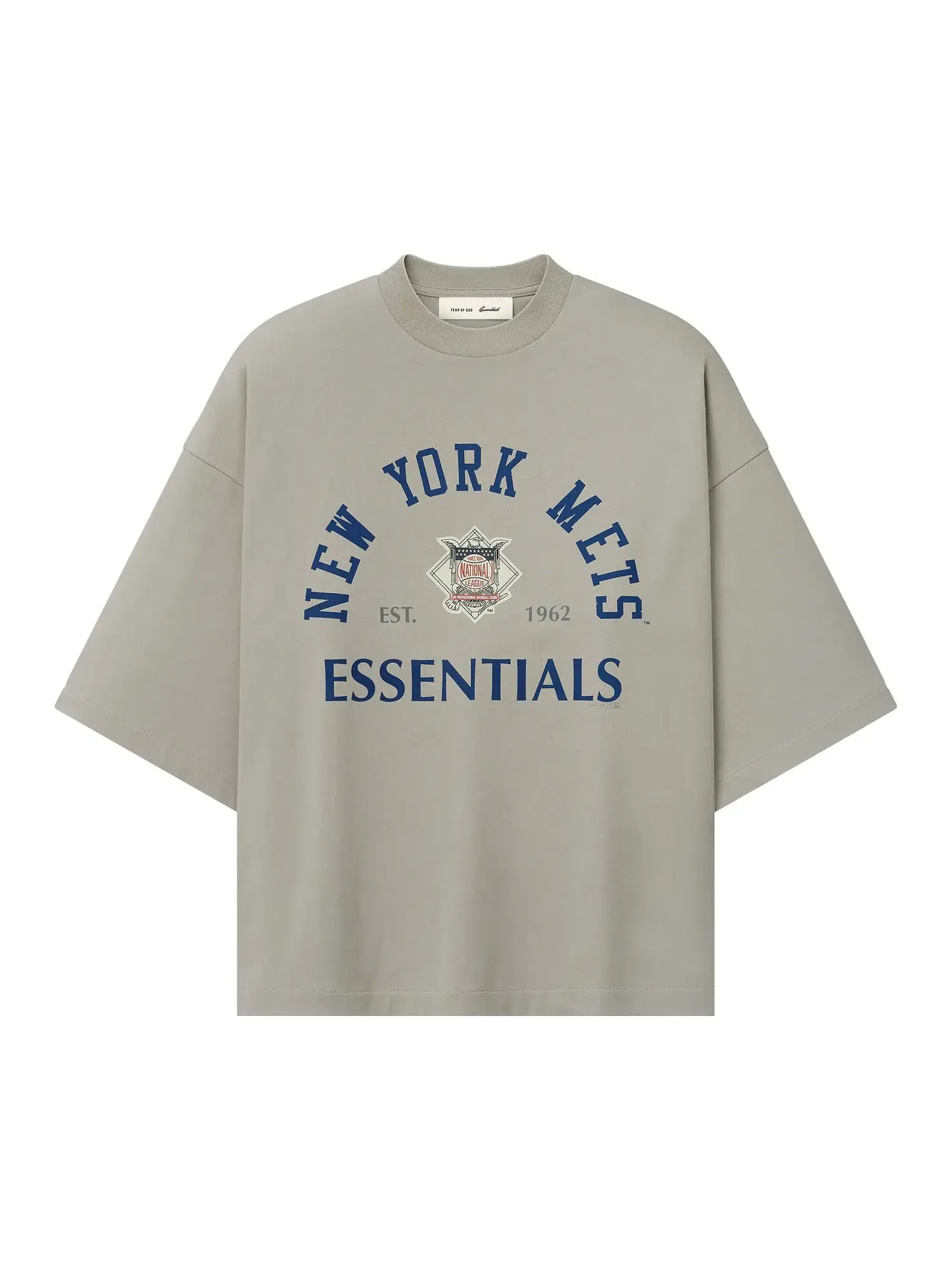 Футболка Fear of God Essentials Mets National League Merch Tee — изображение 1 из 2, серый