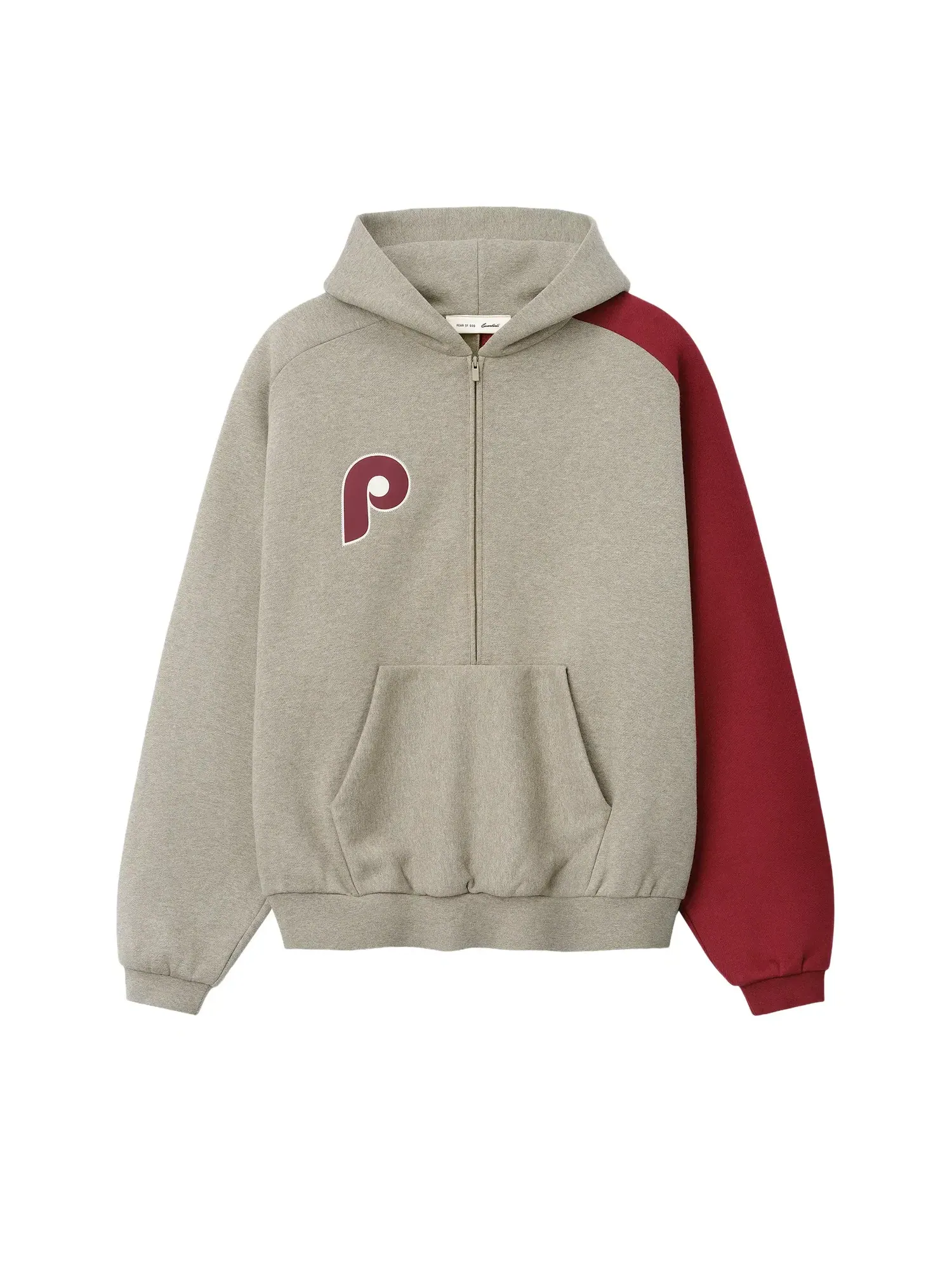 Спортивная толстовка Fear of God Essentials Phillies с рукавами реглан и застежкой-молнией до середины груди, коричневый
