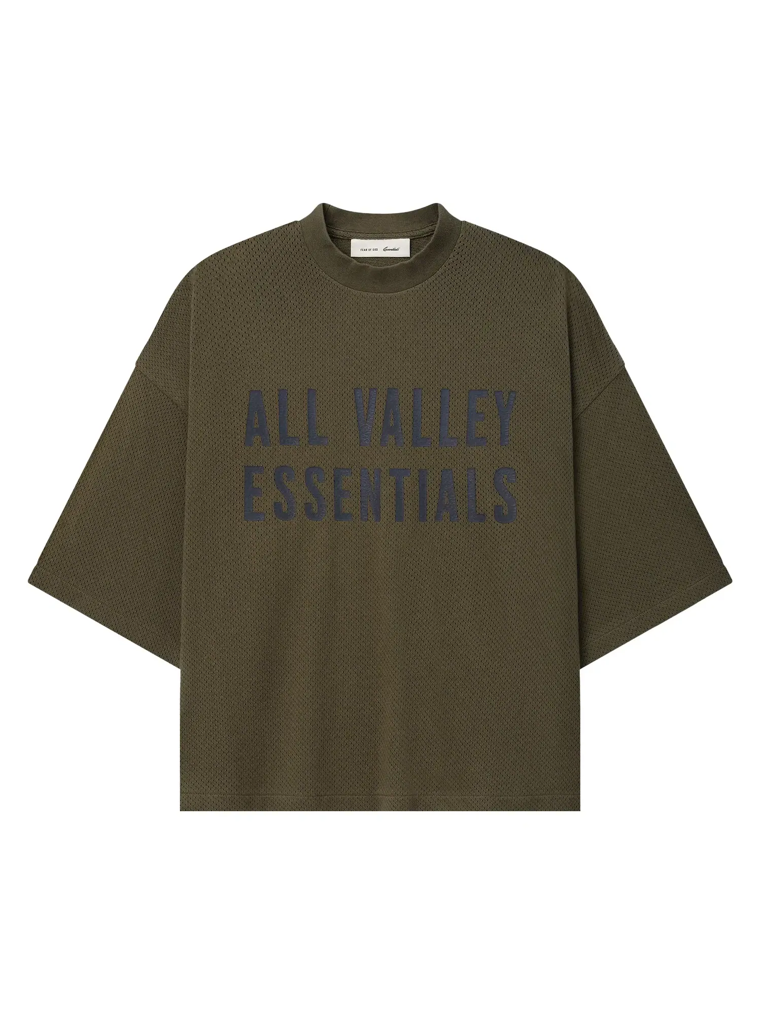 Футболка Fear of God Essentials Sport Mesh Merch Tee свободного кроя — изображение 1 из 2, мох