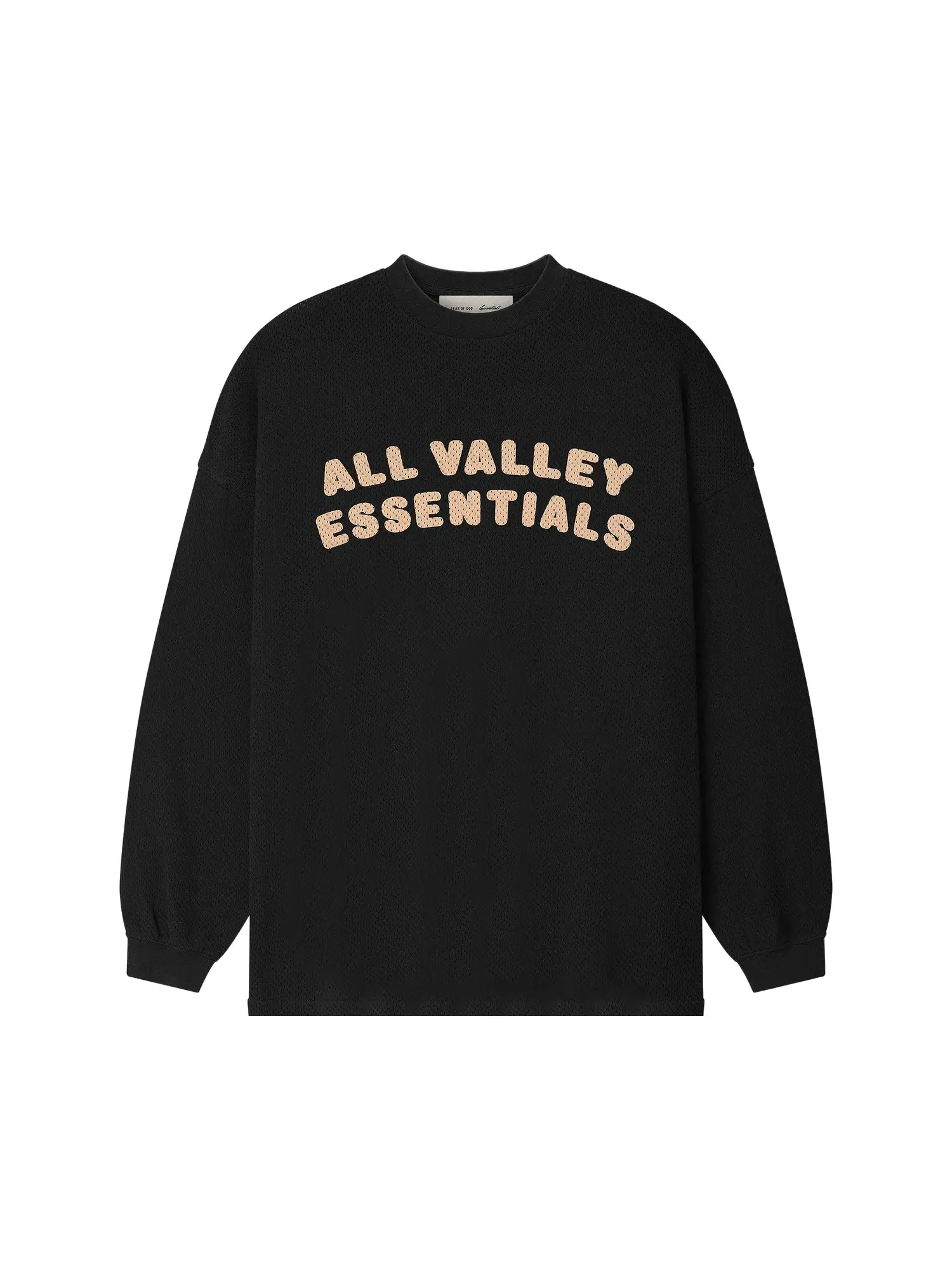 Футболка с длинными рукавами Fear of God Essentials Sport Mesh Merch — изображение 1 из 2, винтажный черный