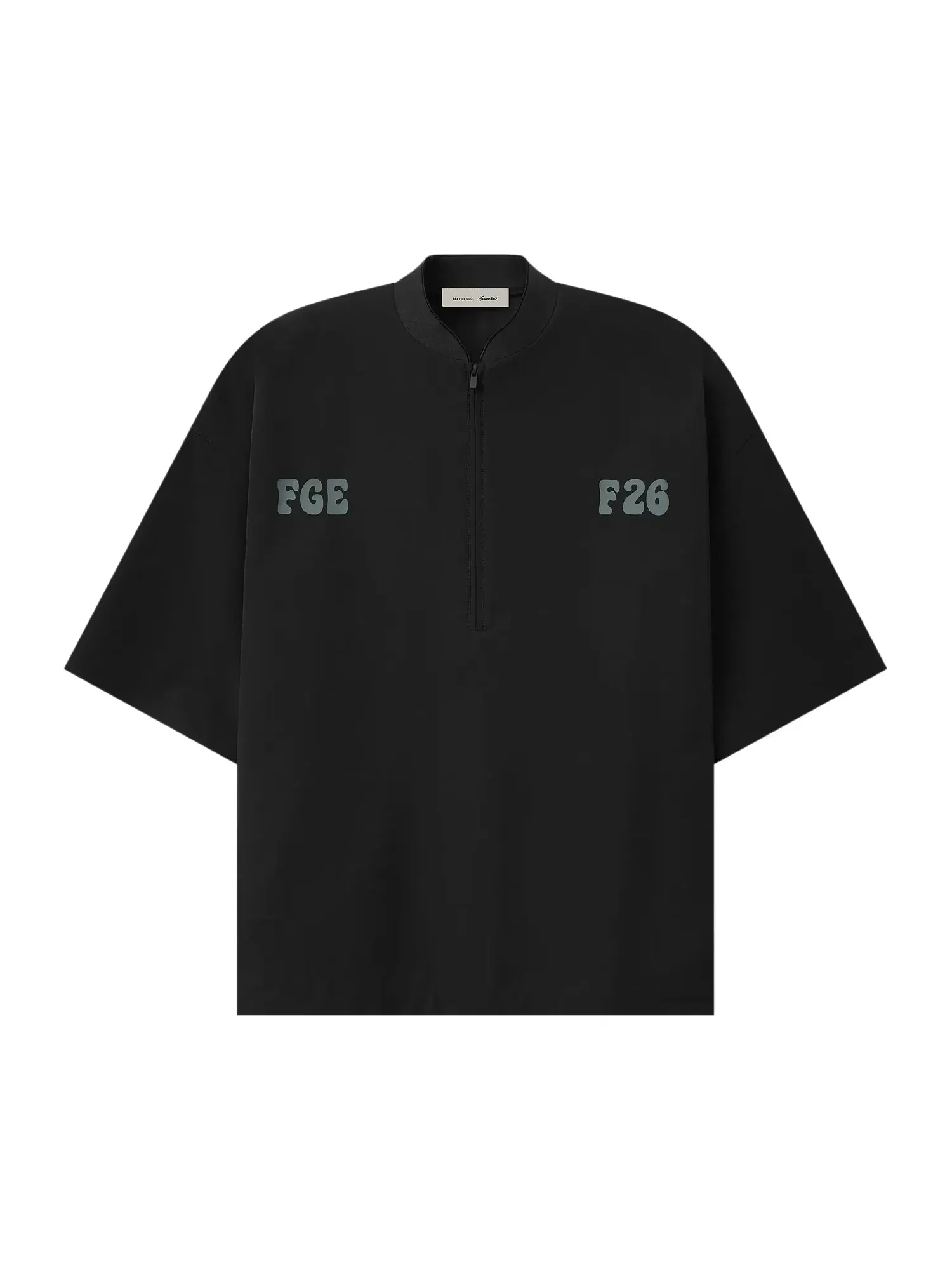 Рубашка Fear of God Essentials с половинной молнией — изображение 1 из 2, винтажный черный
