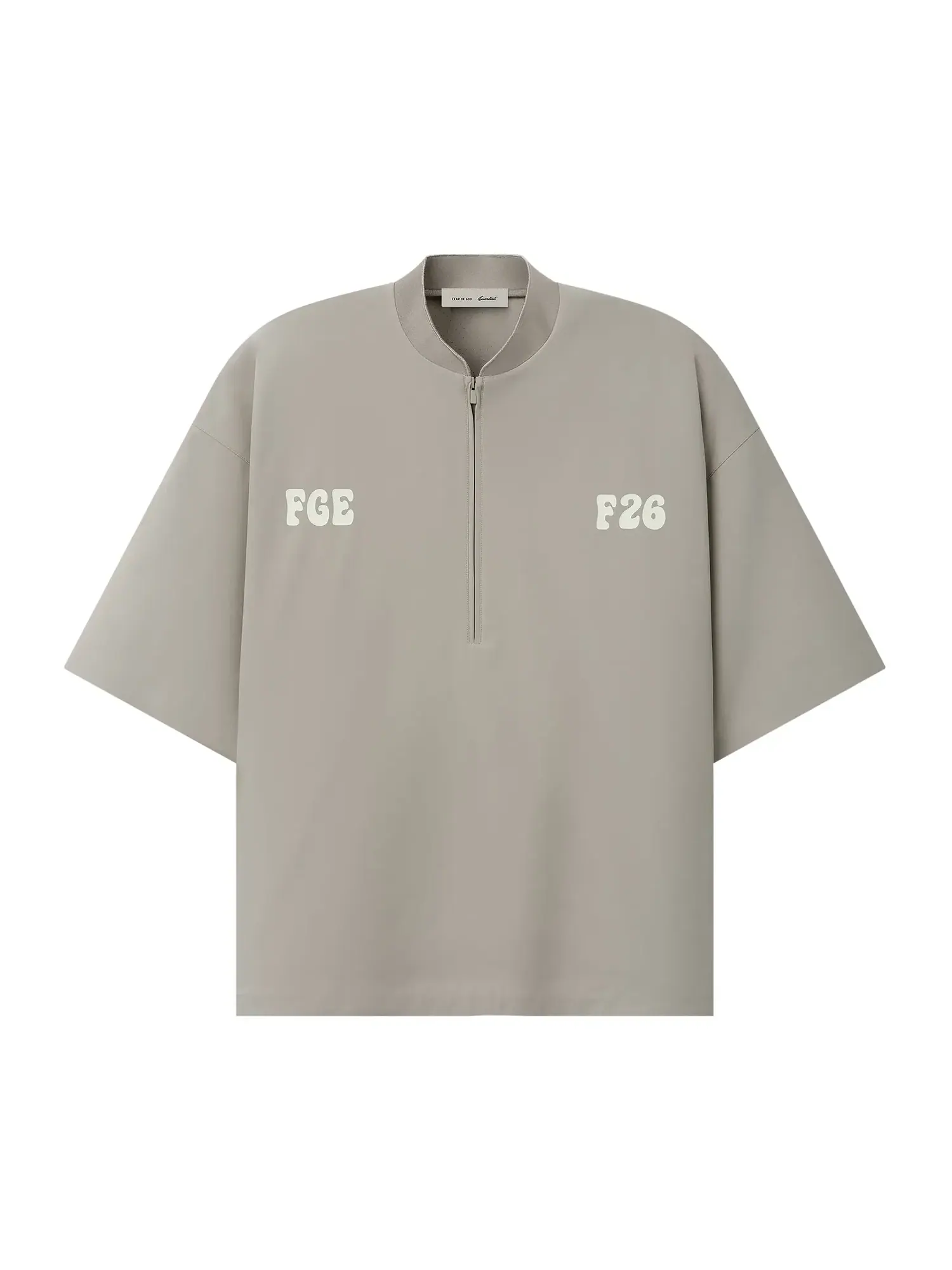 Рубашка Fear of God Essentials с половинной молнией — изображение 1 из 2, серый