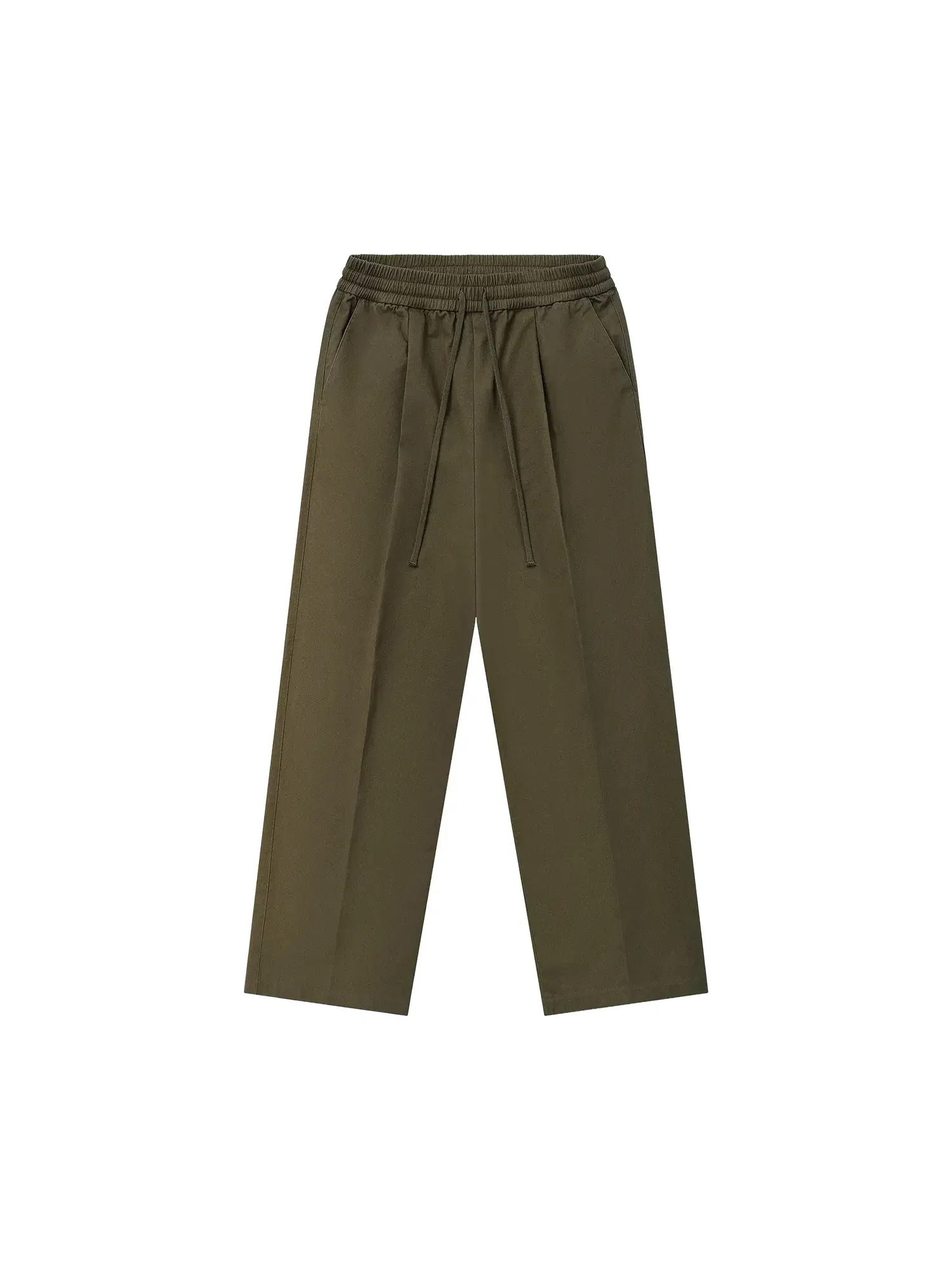 Брюки Fear of God Essentials из хлопковой саржи с плиссировкой спереди и завязками — изображение 1 из 2, мох