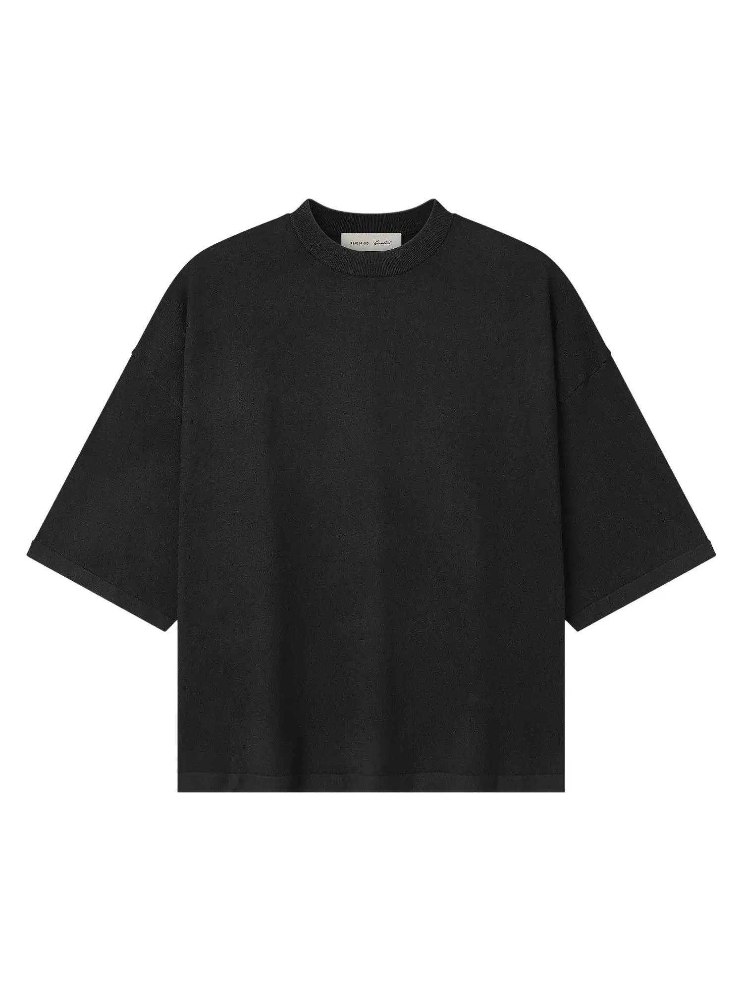 Мягкая трикотажная футболка Fear of God Essentials — изображение 1 из 2, винтажный черный