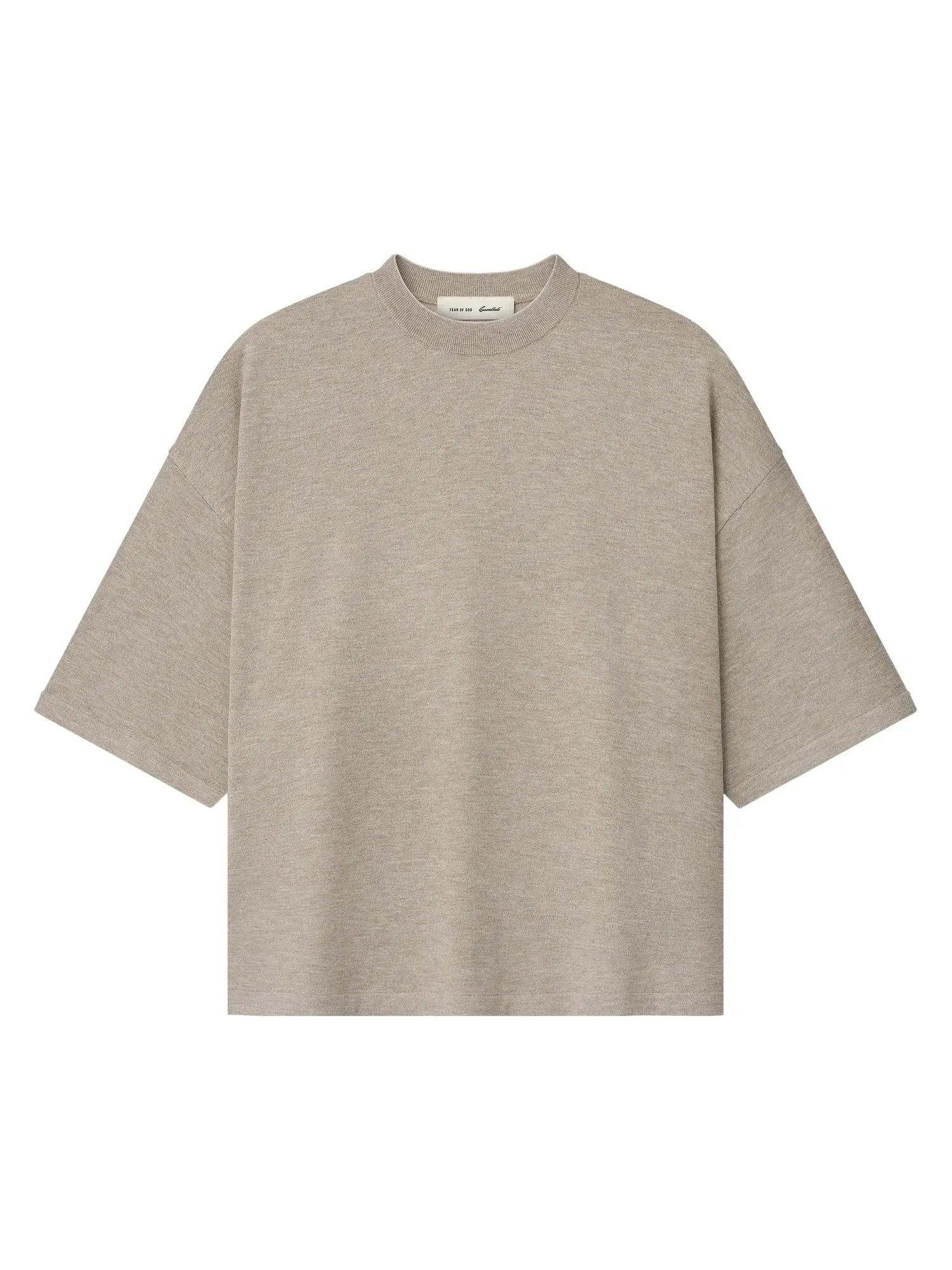 Мягкая трикотажная футболка Fear of God Essentials — изображение 1 из 2, серый