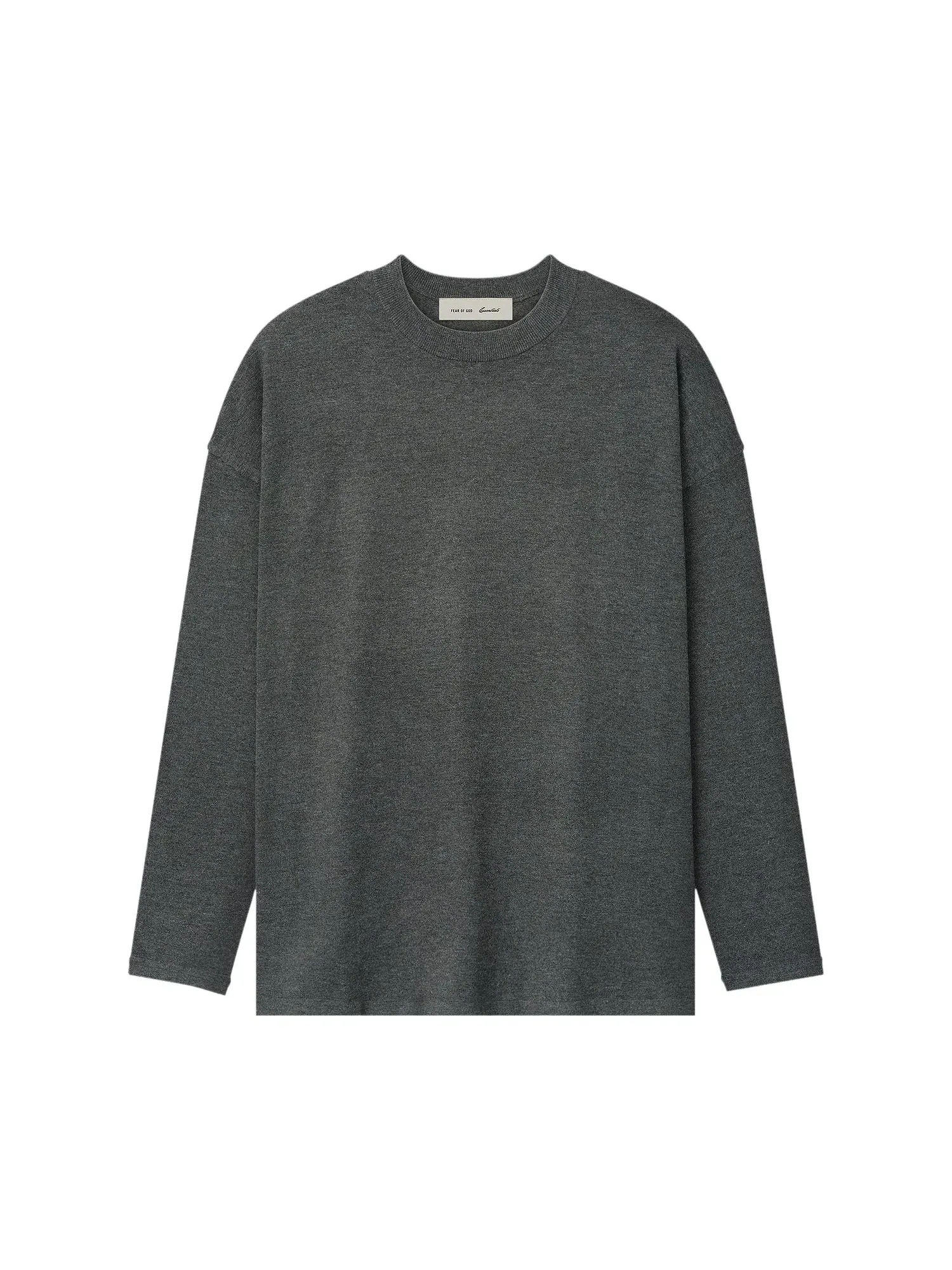 Футболка с длинным рукавом из мягкого трикотажа Fear of God Essentials — изображение 1 из 2, серый
