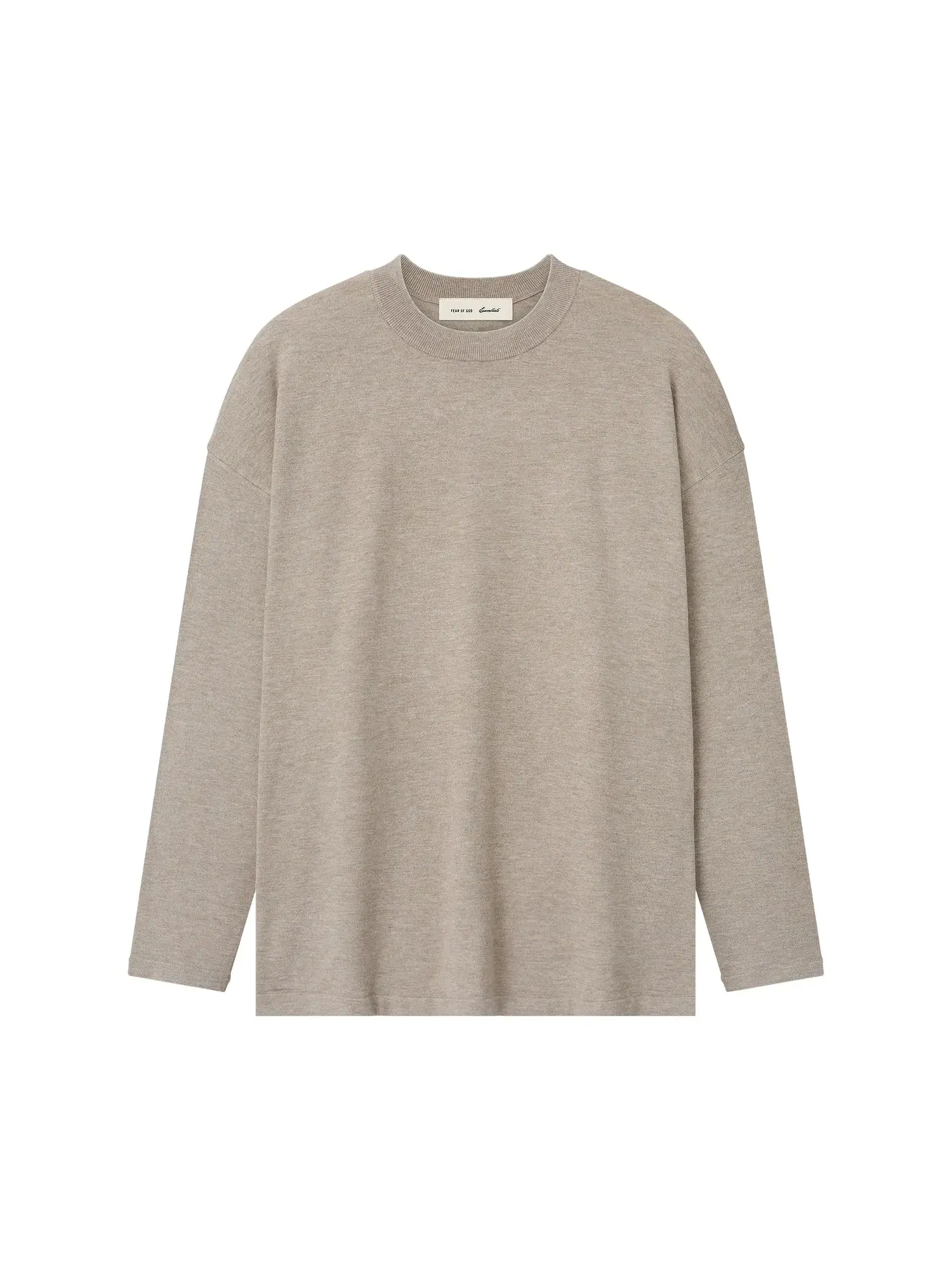 Футболка с длинным рукавом из мягкого трикотажа Fear of God Essentials — изображение 1 из 2, серый