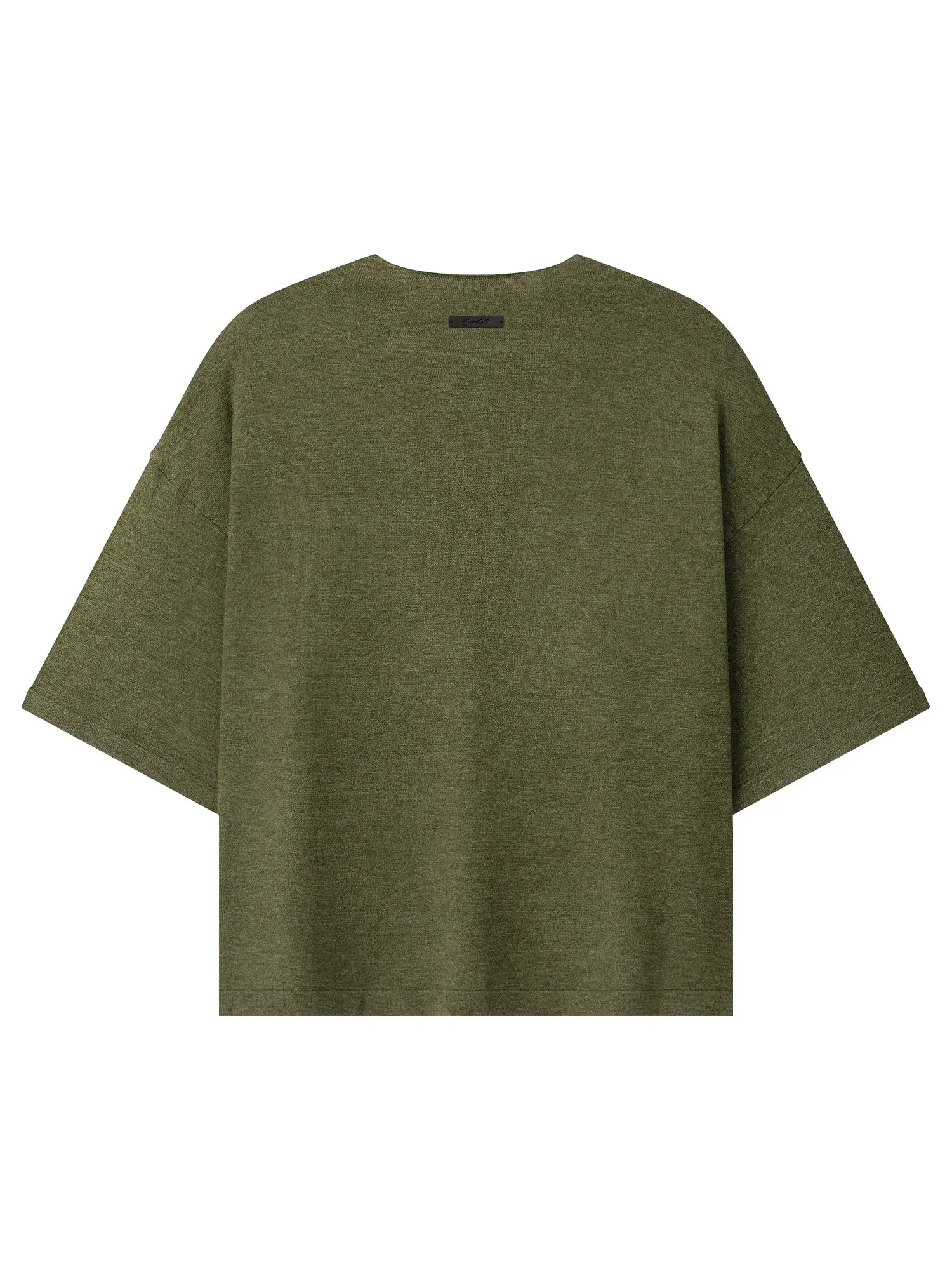 Футболка-поло с коротким рукавом из мягкой вязки от Fear of God Essentials — изображение 2 из 2, мох
