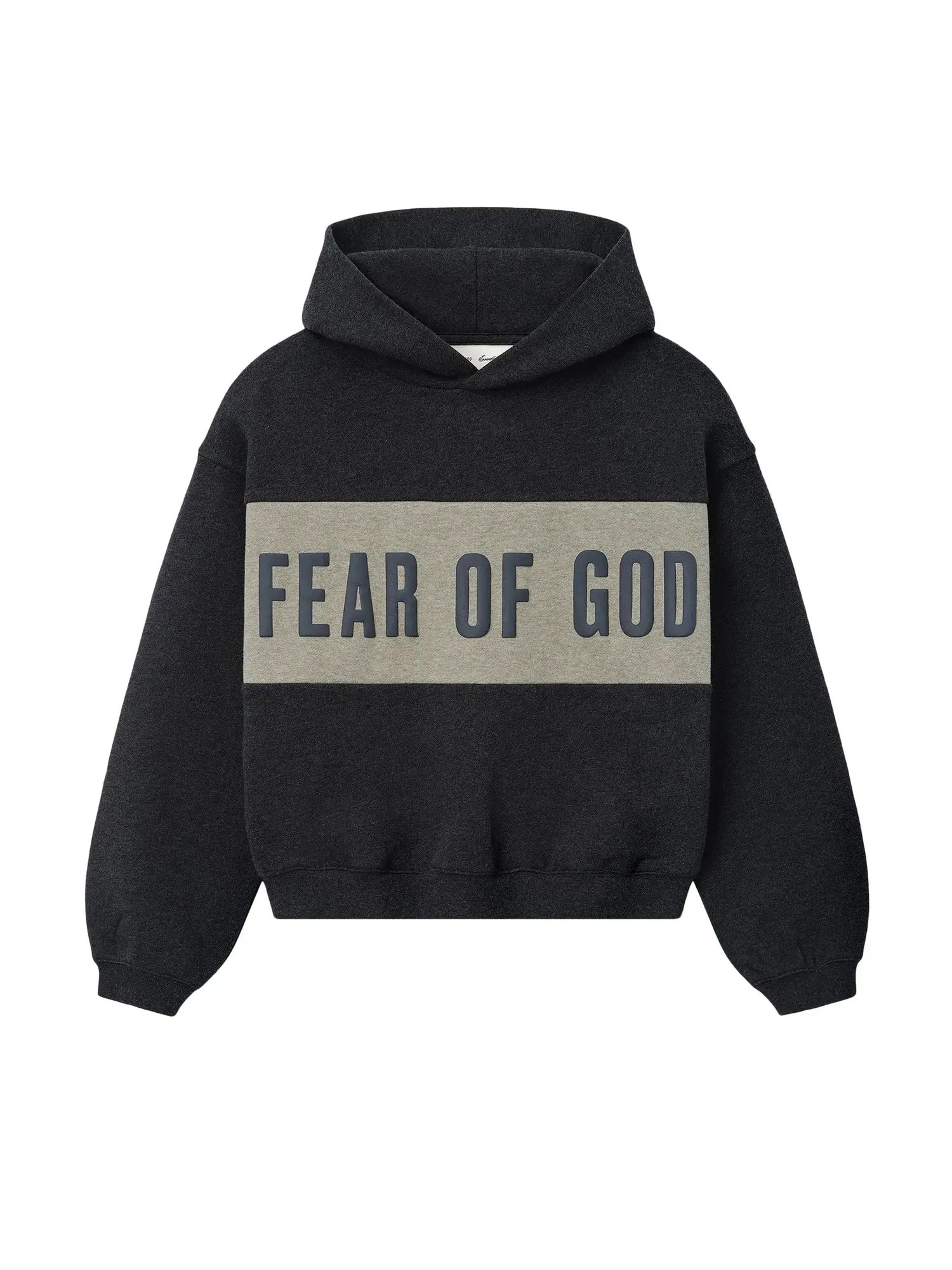 Укороченная толстовка свободного кроя Fear of God Essentials с панелями — изображение 1 из 2, серый