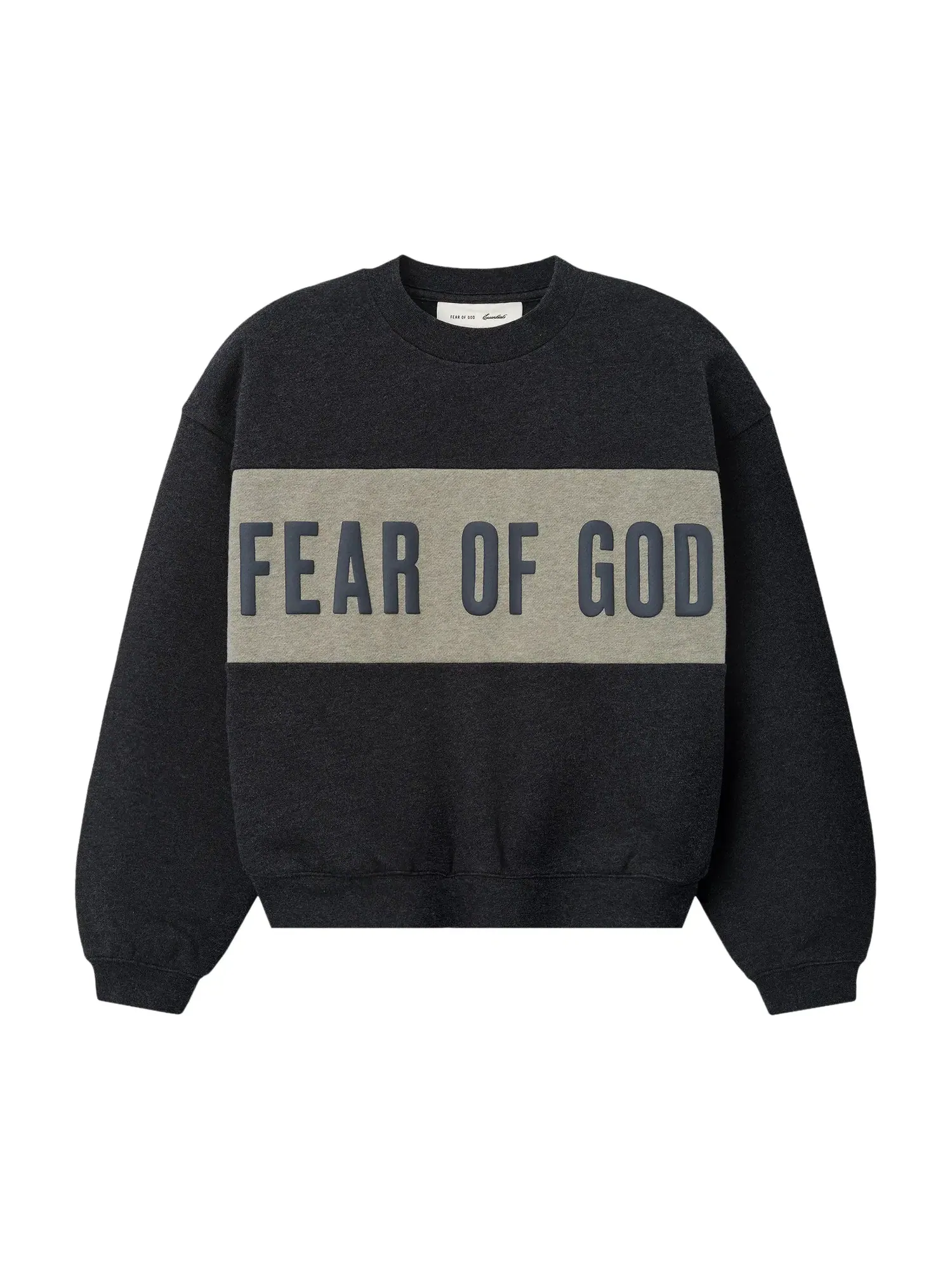 Укороченная свободная толстовка Fear of God Essentials с вставками — изображение 1 из 2, серый