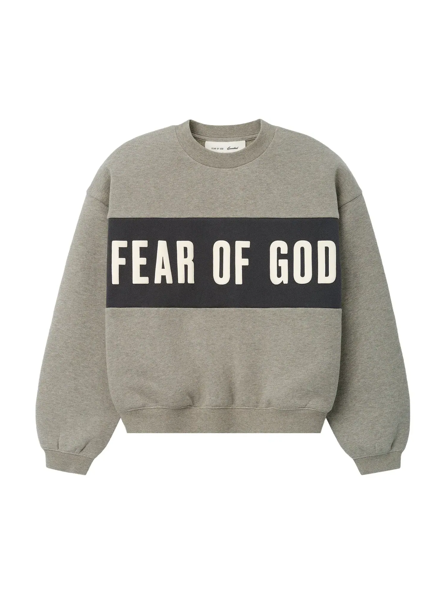 Укороченная свободная толстовка с вставками Fear of God Essentials — изображение 1 из 2, серый