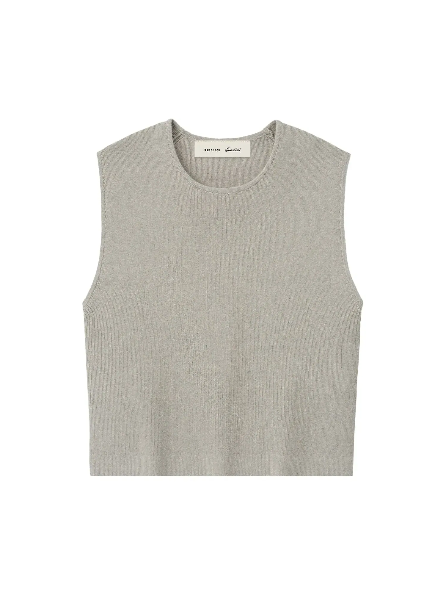 Топ Fear of God Essentials Rib Knit Crop — изображение 1 из 2, серый