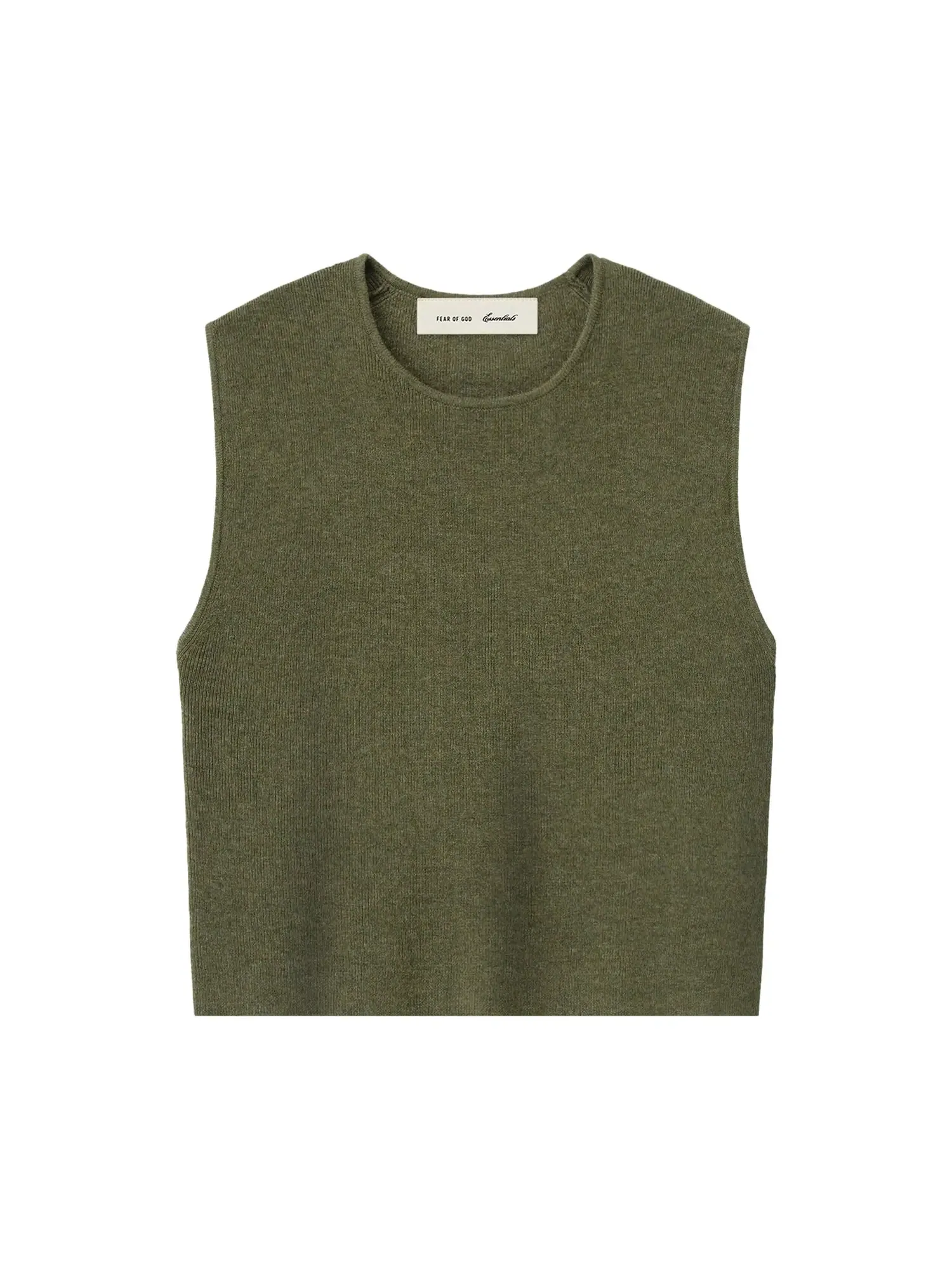 Топ Fear of God Essentials Rib Knit Crop — изображение 1 из 2, мох