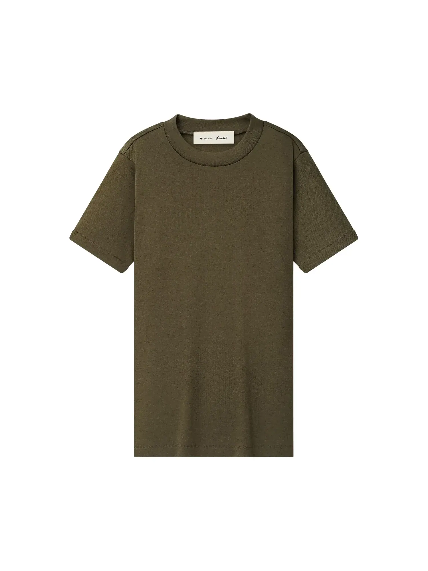 Футболка Fear of God Essentials Soft Rib Fitted T-Shirt — изображение 1 из 2, мох
