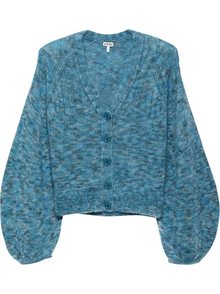 Кардиган Loewe Balloon Sleeve Cardigan 'Blue Multitone' — изображение 1 из 1, синий