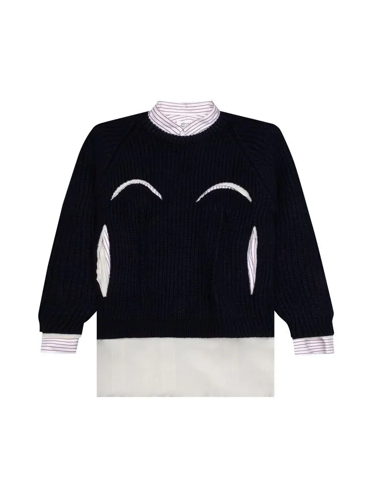 Джемпер Maison Margiela Cut Out Detail Ribbed Jumper 'White/Midnight' — белый