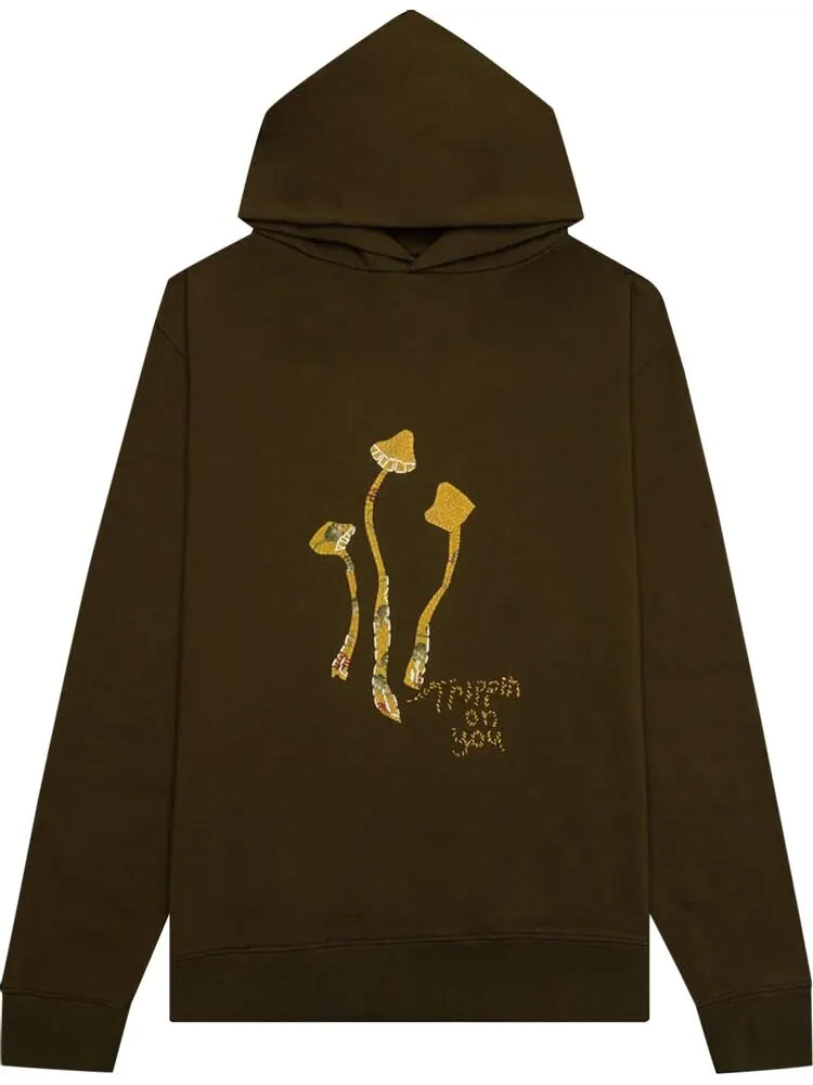 Лонгслив Maison Margiela Mushroom Long-Sleeve Hooded Sweatshirt 'Military Olive' — зеленый