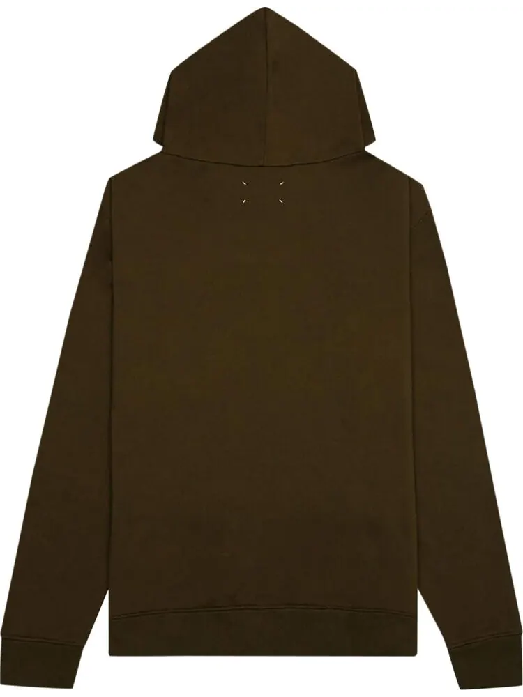 Лонгслив Maison Margiela Mushroom Long-Sleeve Hooded Sweatshirt 'Military Olive' — изображение 2 из 2, зеленый