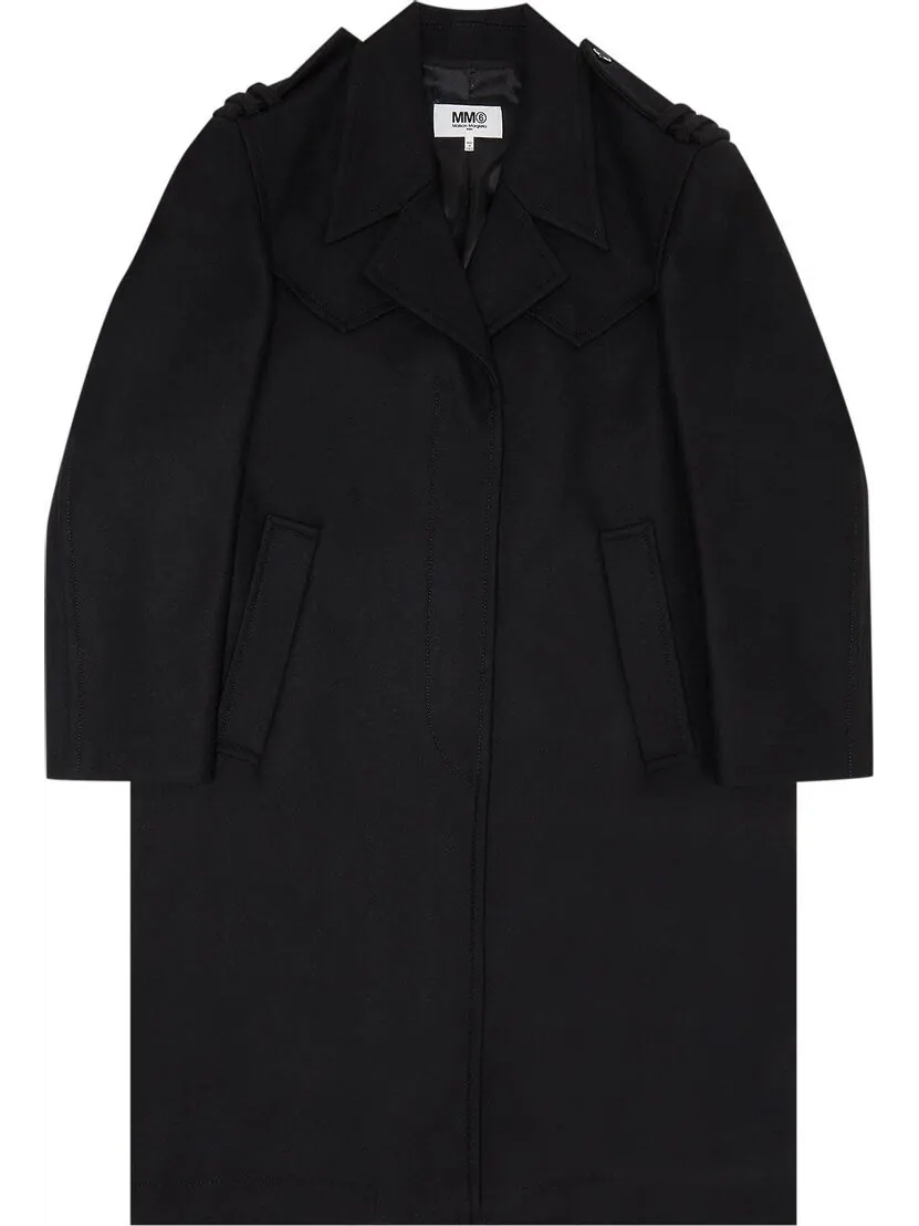 Пальто MM6 Maison Margiela Coat 'Black' — изображение 1 из 3, черный