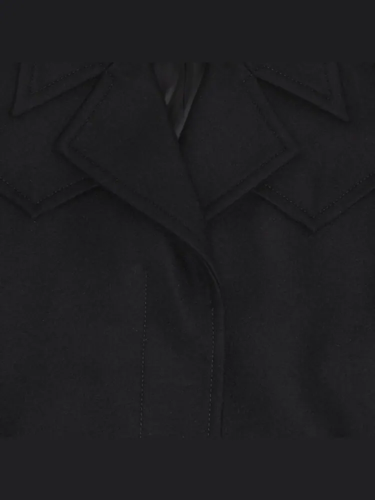 Пальто MM6 Maison Margiela Coat 'Black' — изображение 3 из 3, черный