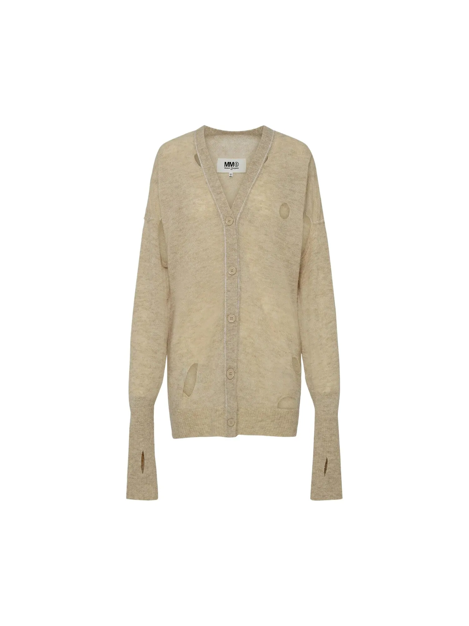 Пуловер MM6 Maison Margiela — изображение 1 из 2, бежевый