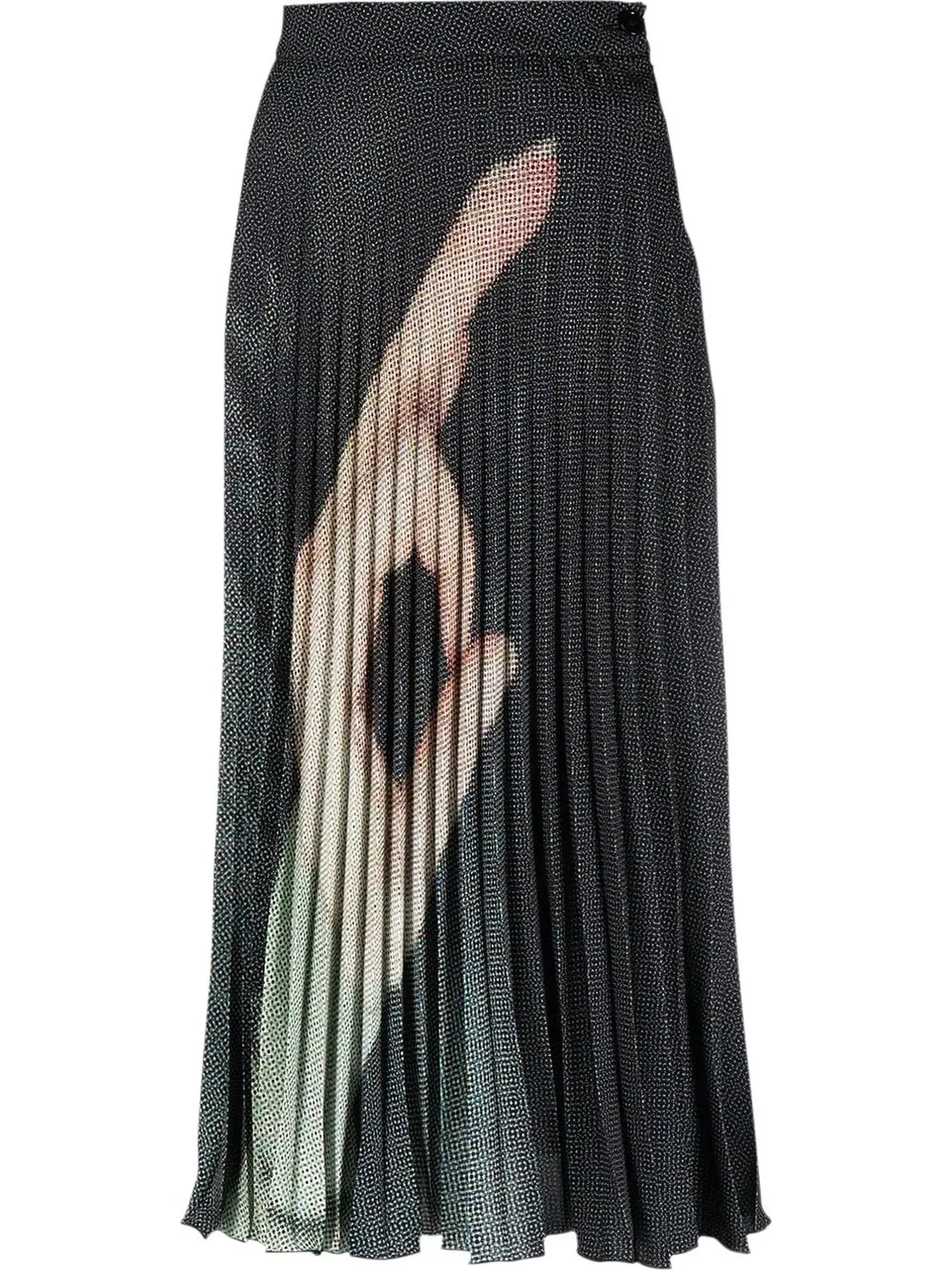 Юбка MM6 Maison Margiela Printed Pleated — изображение 2 из 2, черный