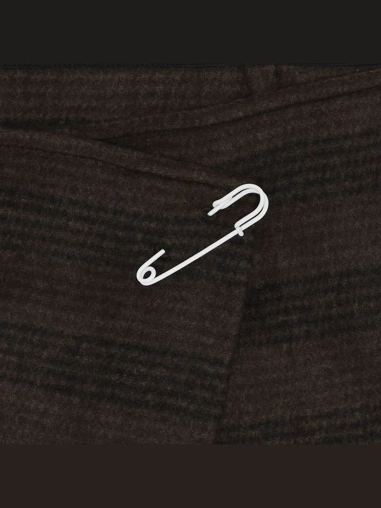 Юбка MM6 Maison Margiela Checked Wool Blend Mini Skirt — изображение 3 из 3, коричневый/черный