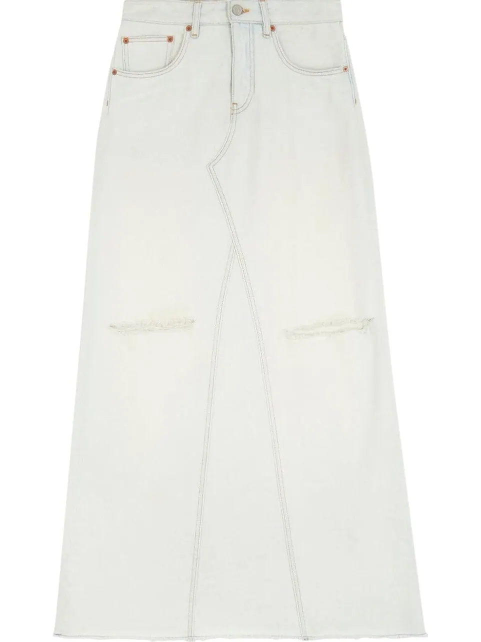 Юбка MM6 Maison Margiela Long Denim 'Light Blue' — изображение 1 из 1, синий