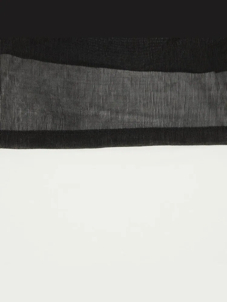 Топ MM6 Maison Margiela Sheer Rib Jersey 'Black/White' — изображение 3 из 3, черный